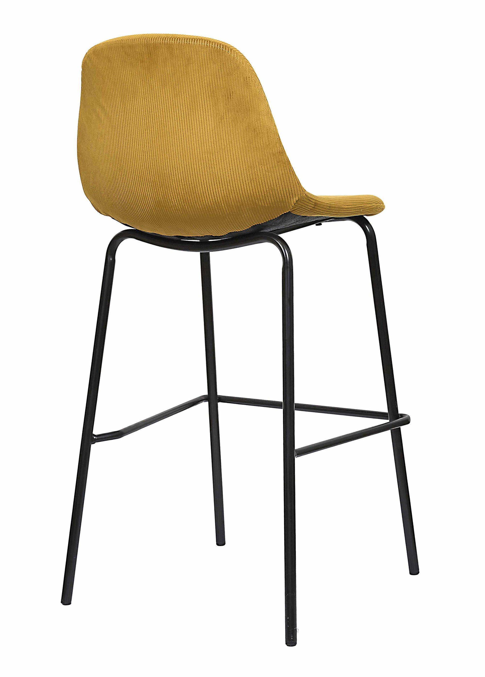 Chaise de bar assise velours, clair 1J JAUNE CMP-HD0066 DO1
