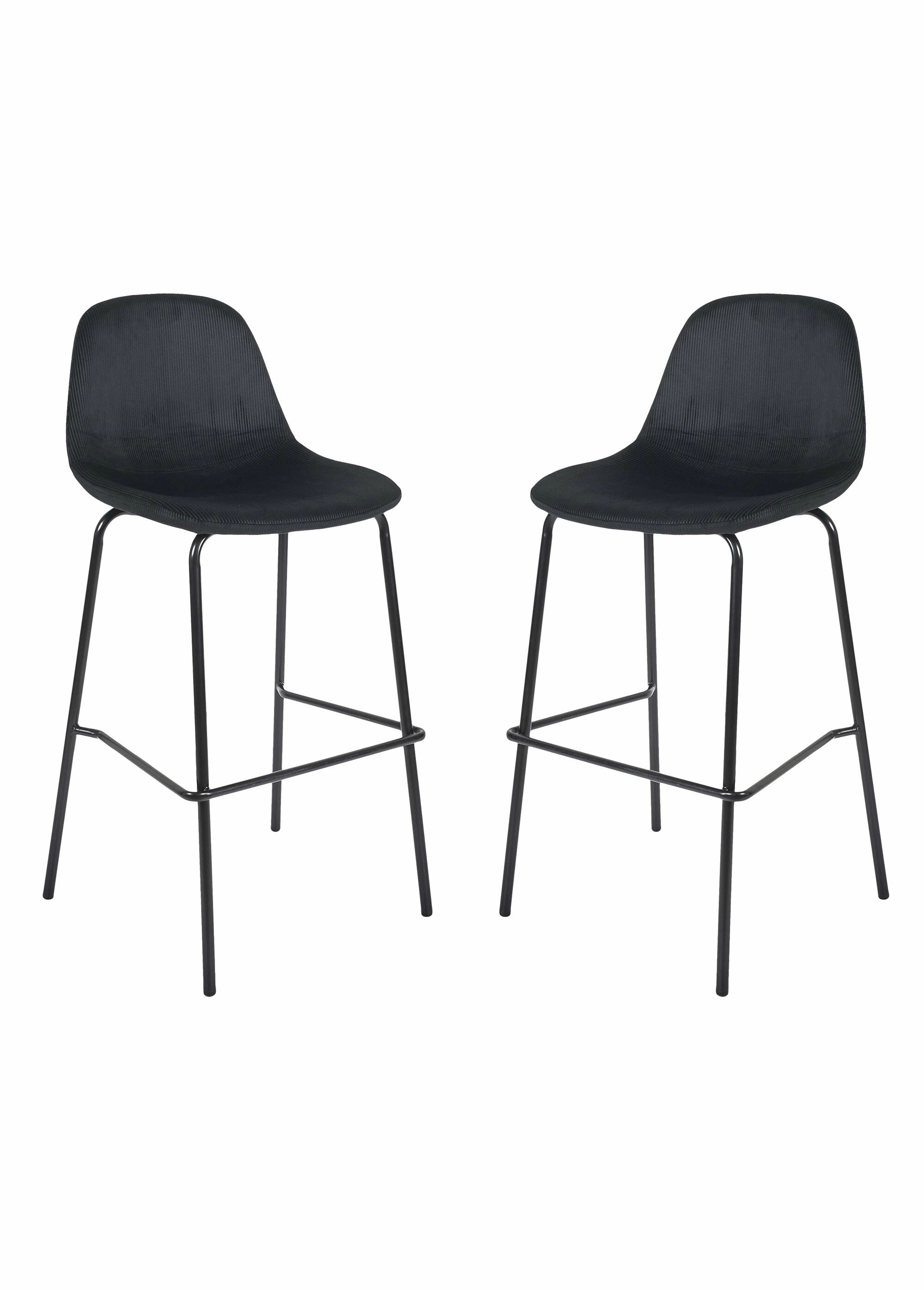 Chaise de bar assise velours, clair 1J