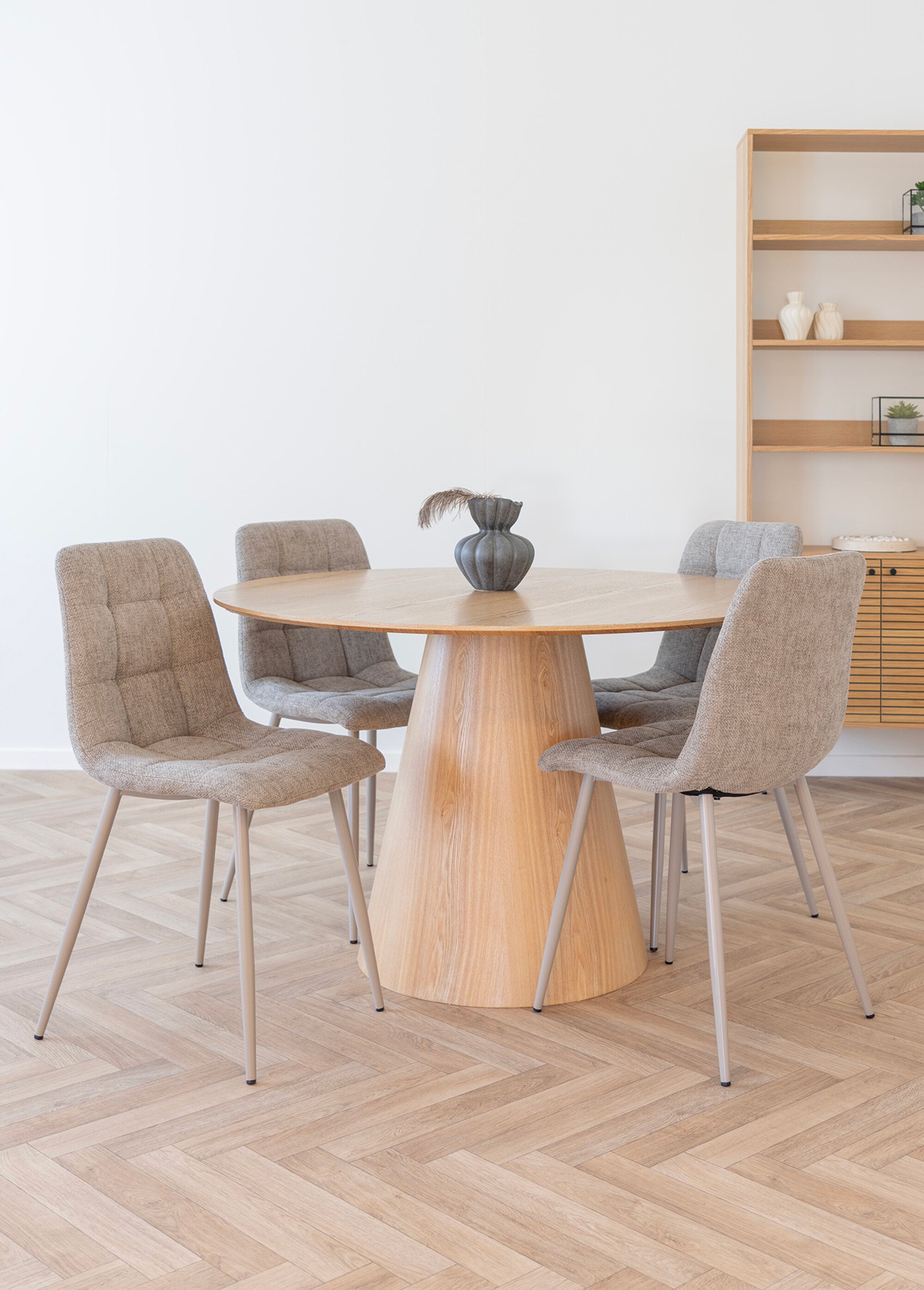 Chaise en tissu, allure contemporaine GRIS HN-1001198 SI1