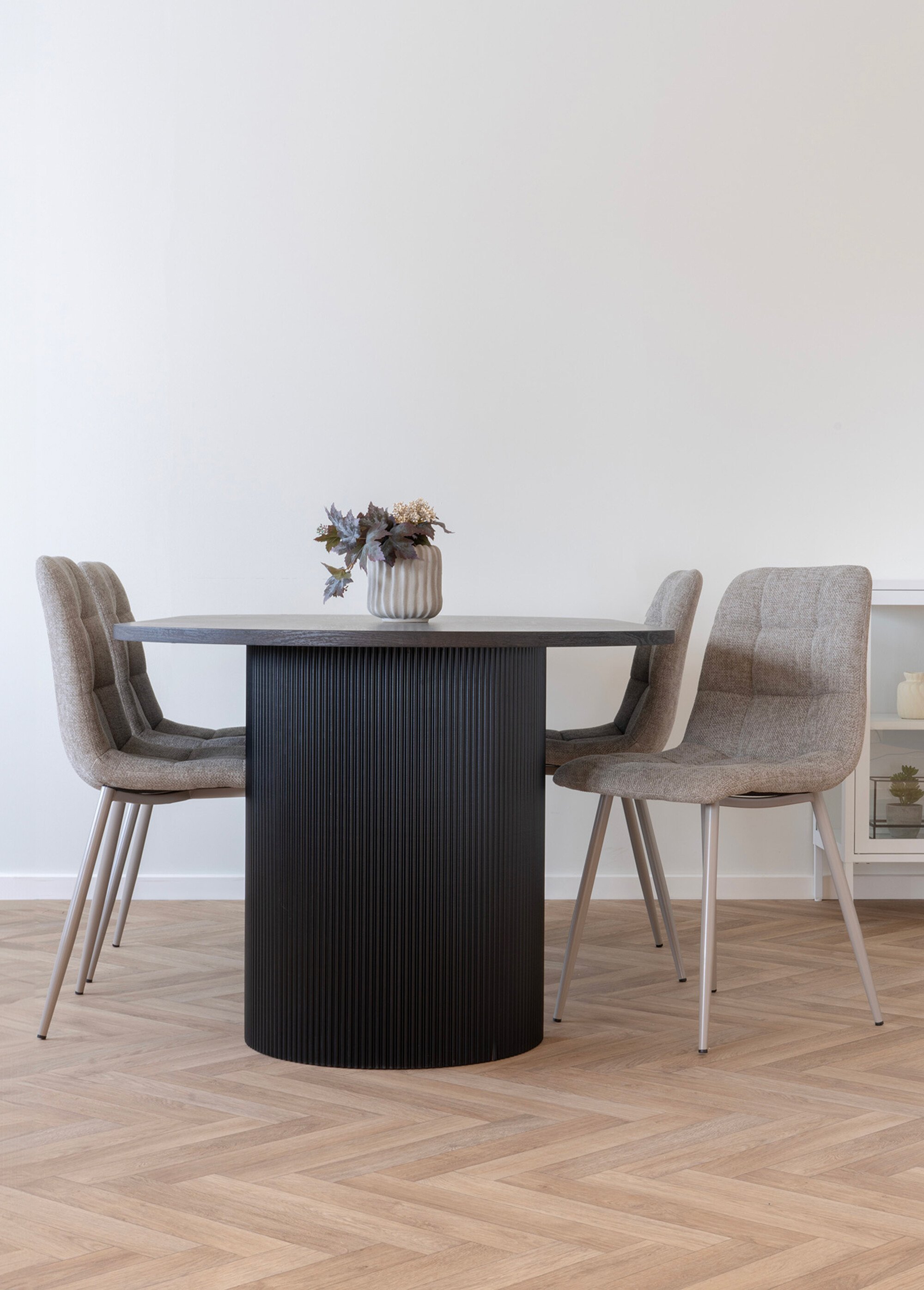 Chaise en tissu, allure contemporaine GRIS HN-1001198 SI2