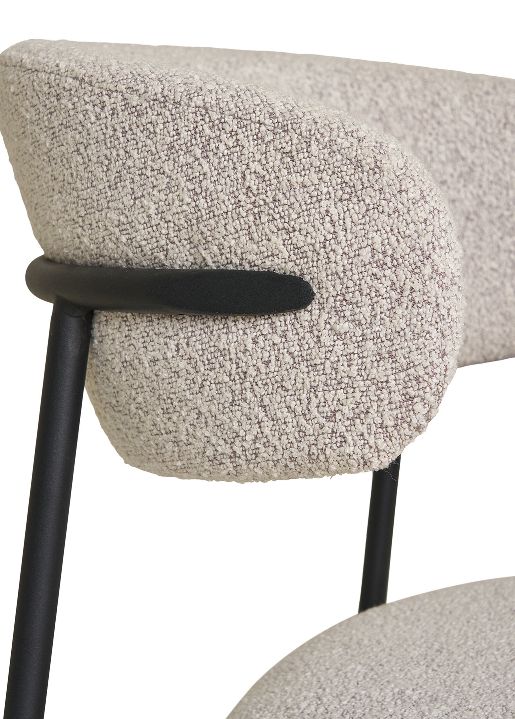 Chaise en tissu texturé et pieds métal BEIGE HN-1001370 DE1