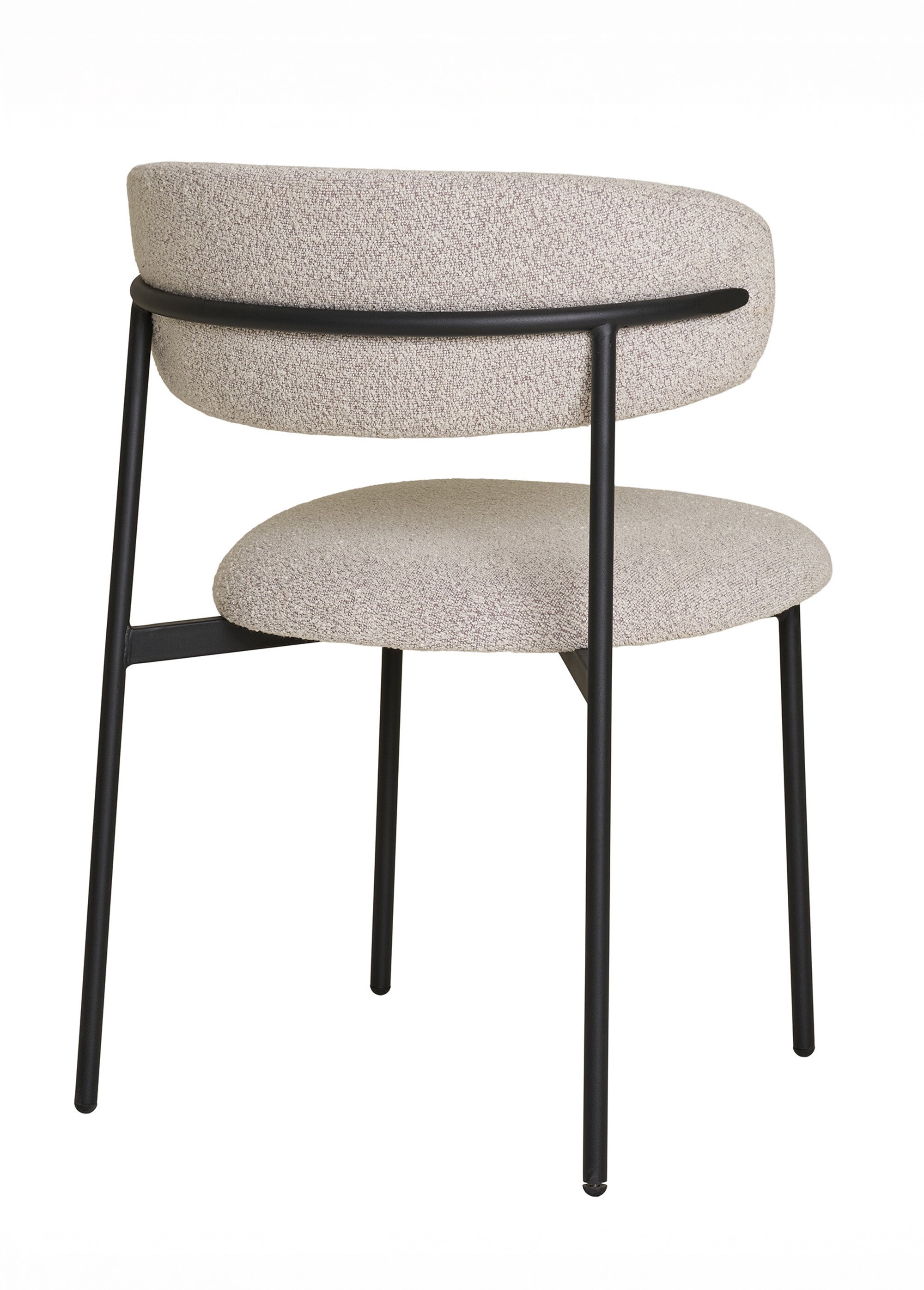 Chaise en tissu texturé et pieds métal BEIGE HN-1001370 DO1