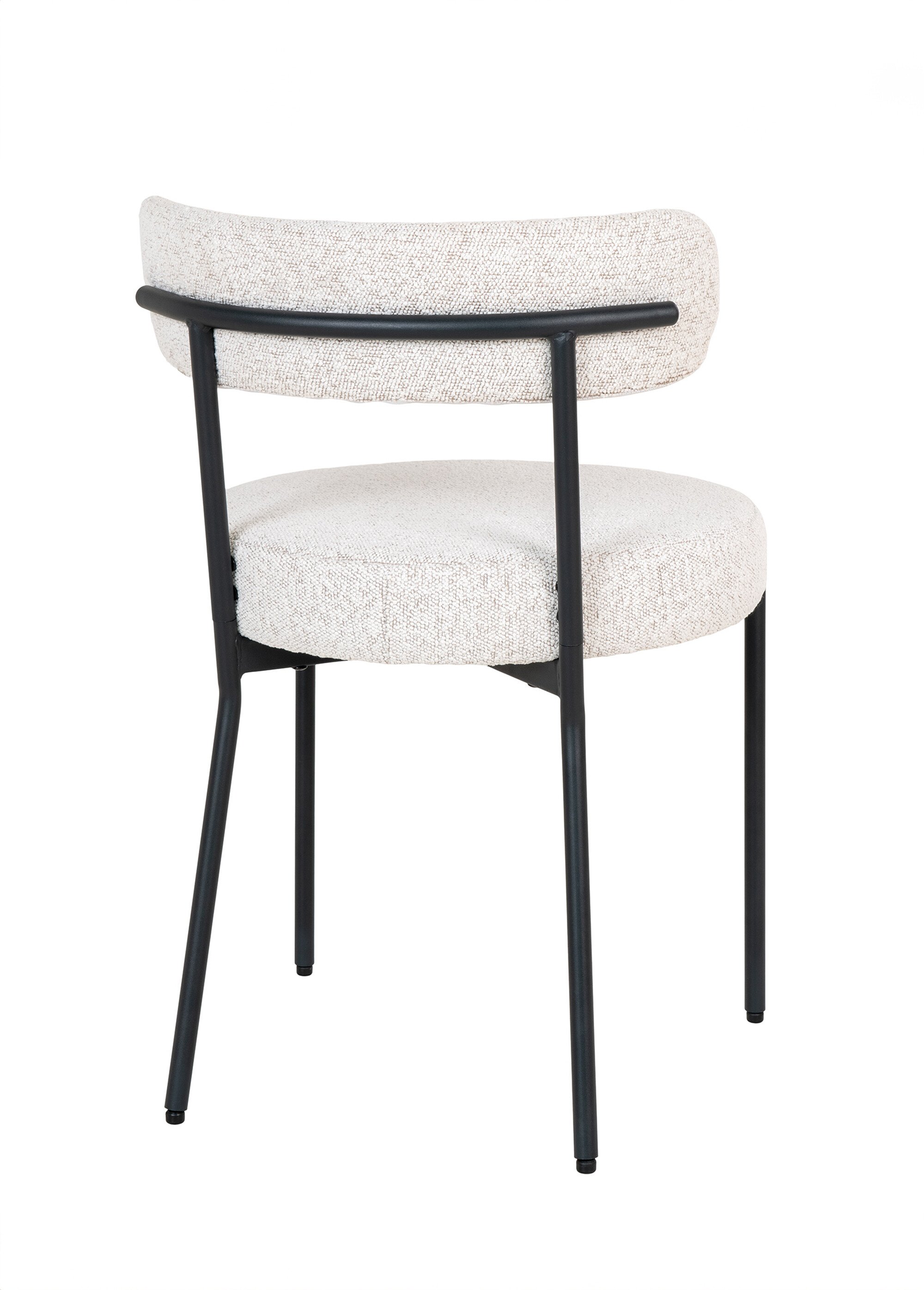 Chaise tissu bouclette et pieds métal