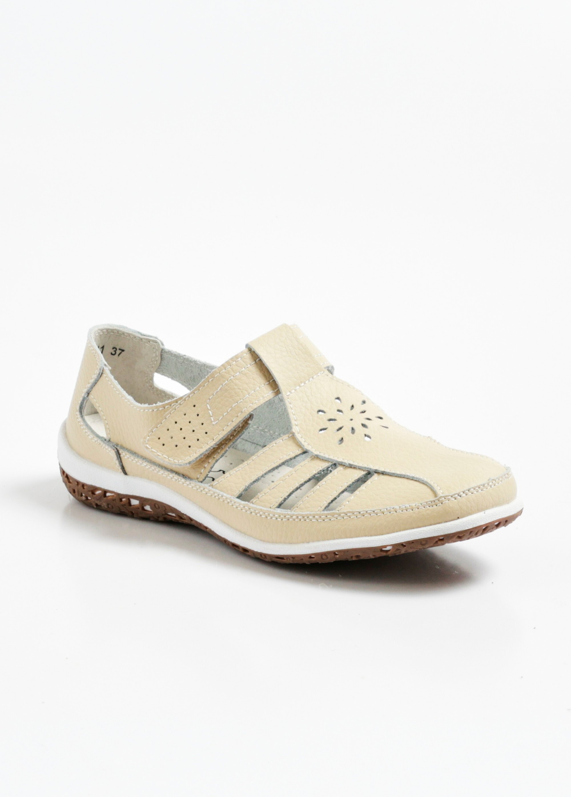 Ballerines en cuir ajouré semelle confort