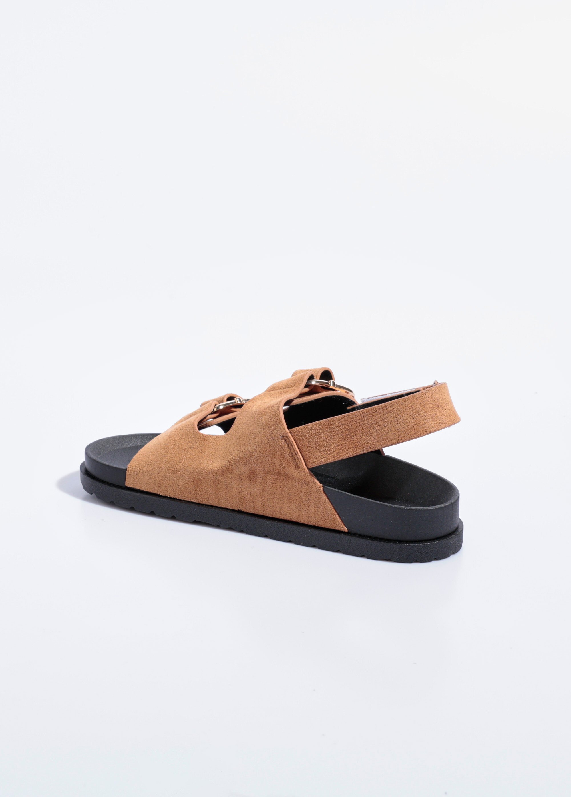 Mules suédine à boucles, semelle anatomique Femme Beige QUIZ3776 DO1