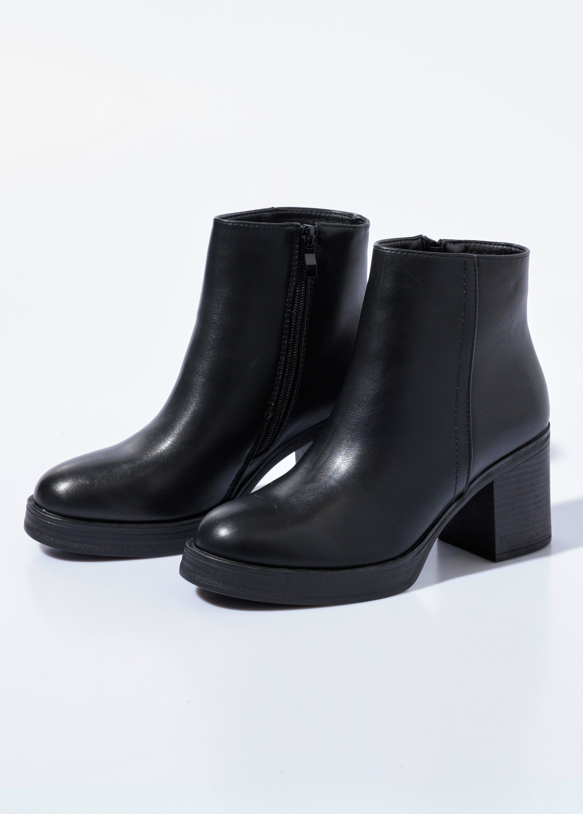 Boots à talon bout rond, semelle épaisse Femme Noir QUIZ6322 DE1