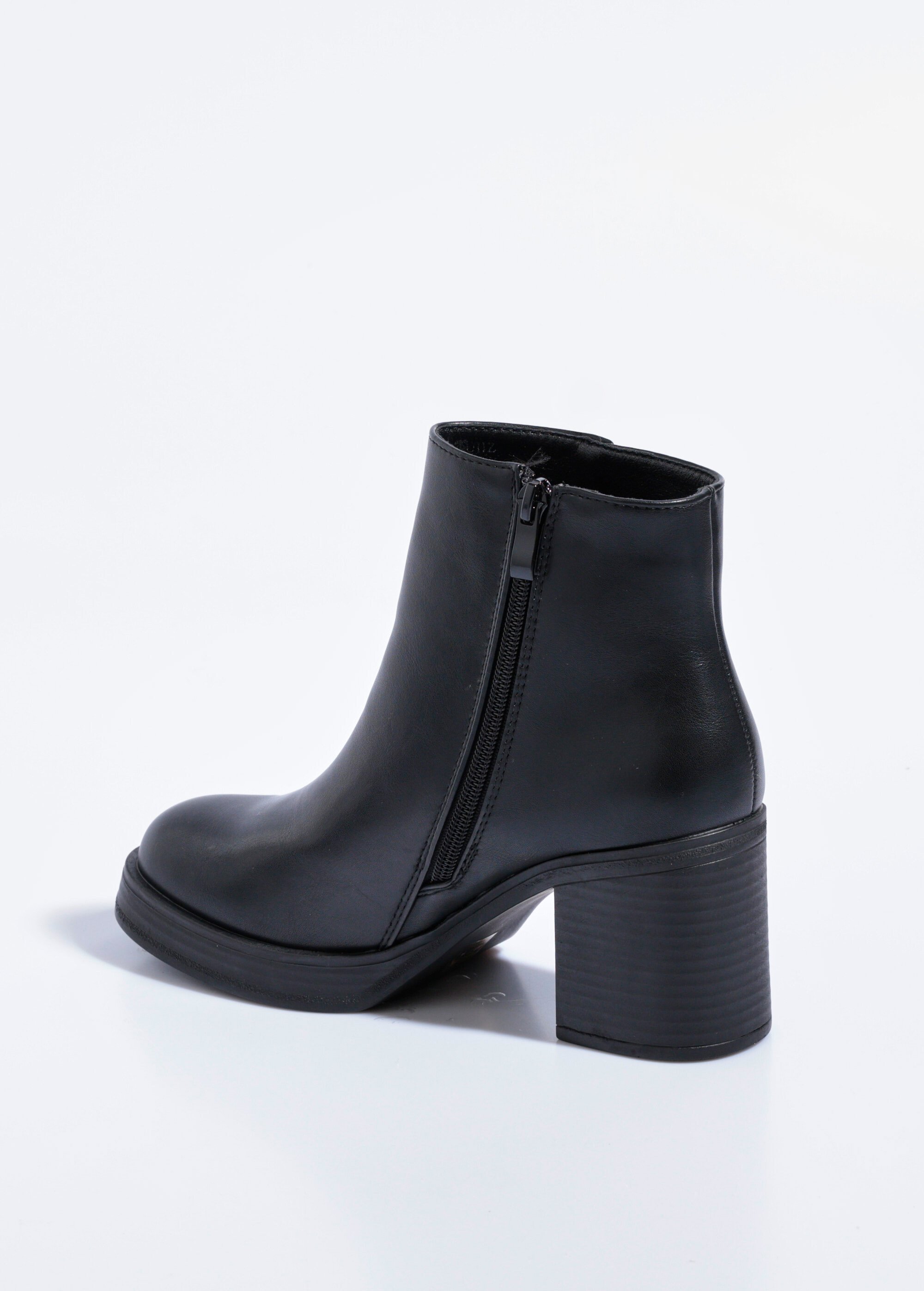 Boots à talon bout rond, semelle épaisse Femme Noir QUIZ6322 DO1