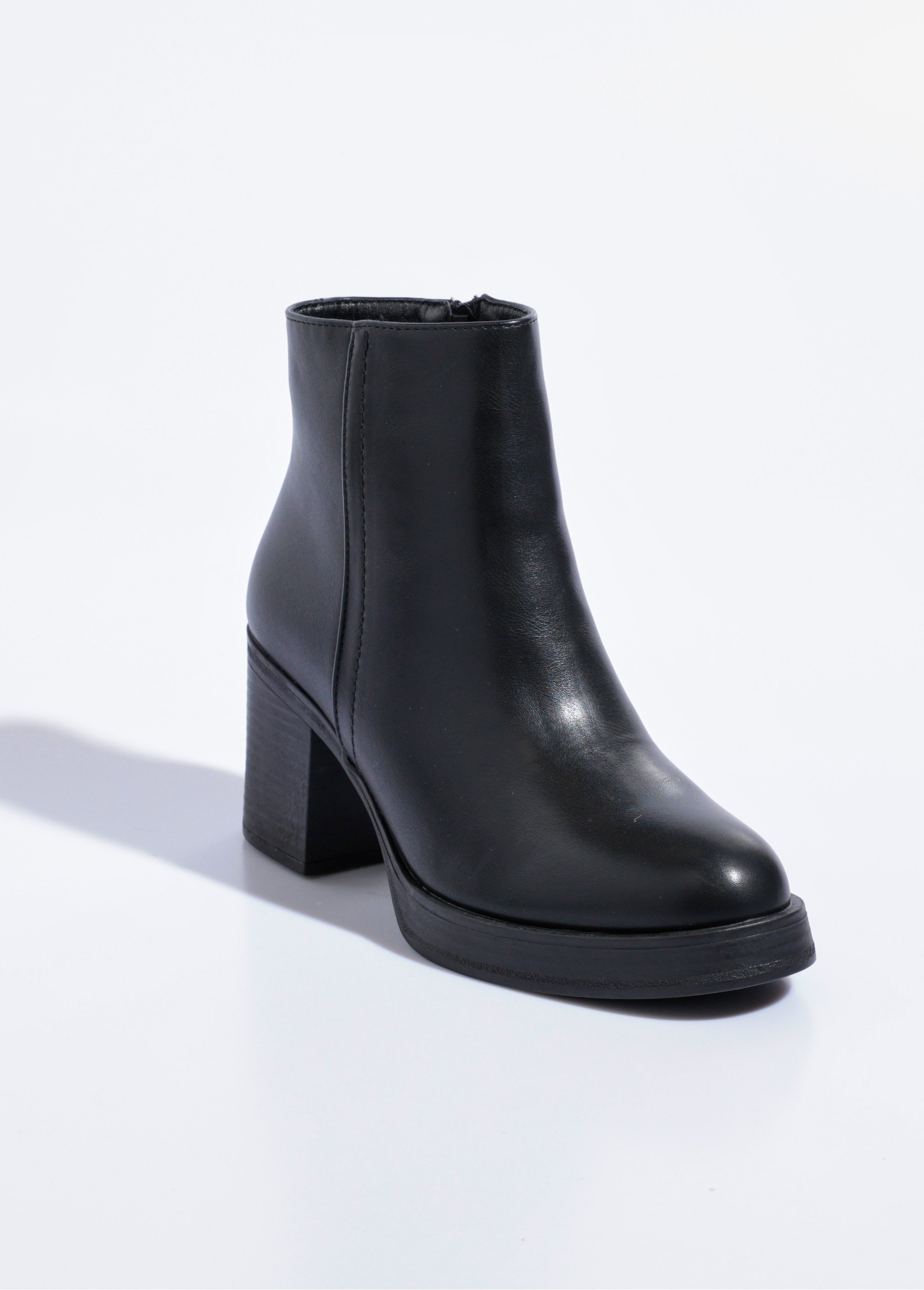Boots à talon bout rond, semelle épaisse Femme Noir QUIZ6322 FA1