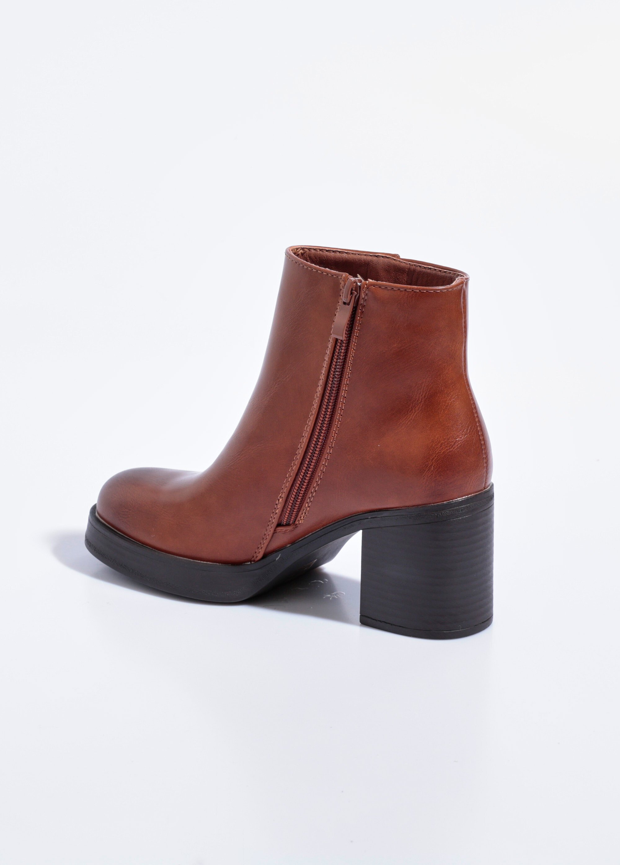 Boots à talon bout rond, semelle épaisse Femme Beige QUIZ6322 DO1