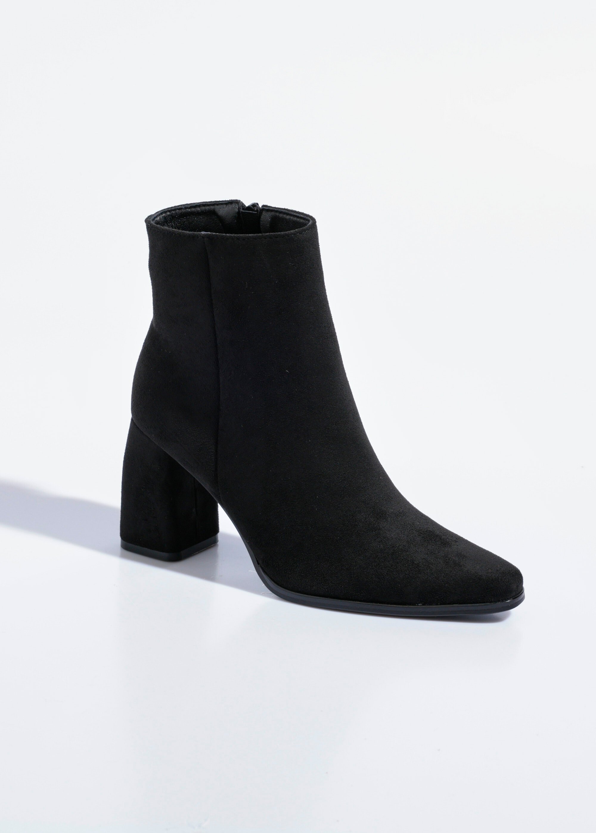 Boots suédine bout pointu et talon mode Femme Noir QUIZ6371A FA1