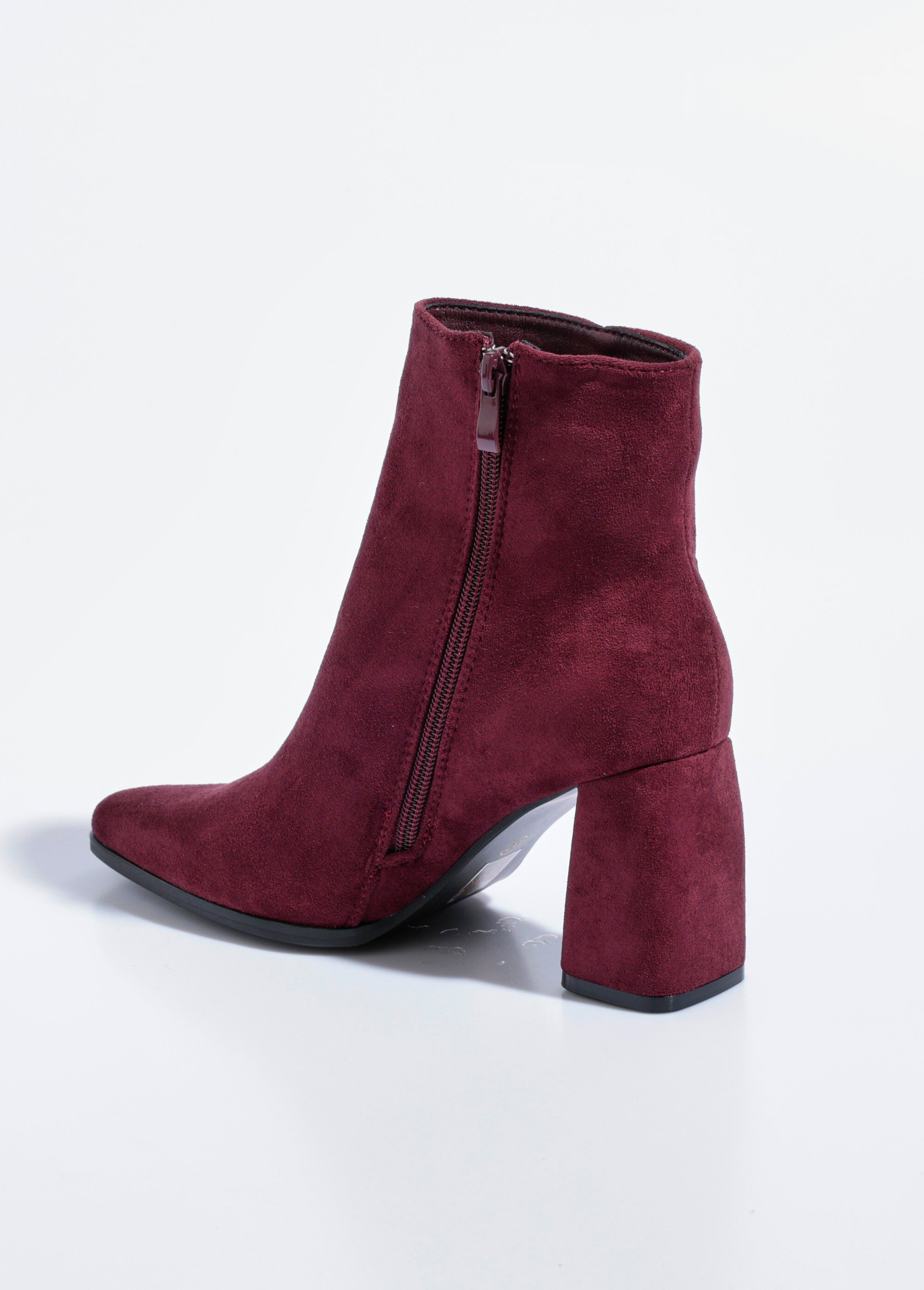 Boots suédine bout pointu et talon mode Femme Rouge QUIZ6371A DO1