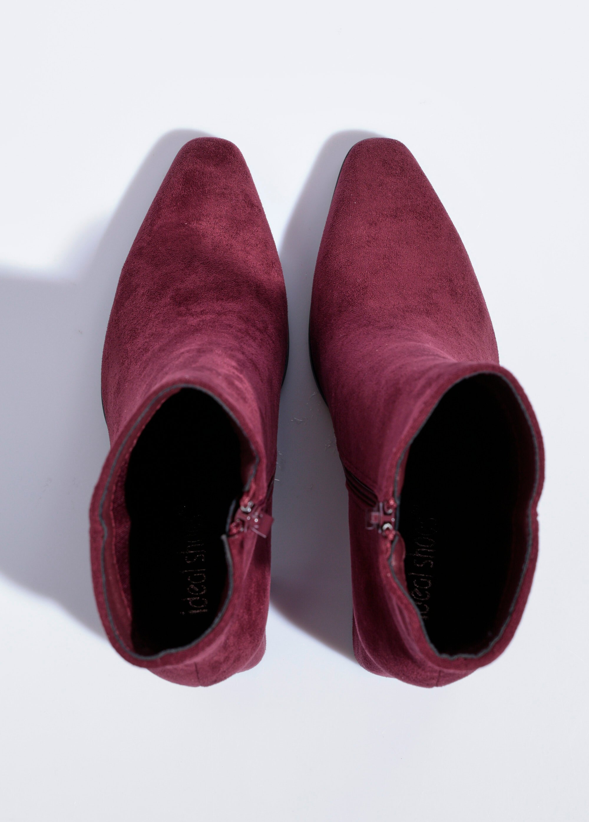 Boots suédine bout pointu et talon mode Femme Rouge QUIZ6371A OV1