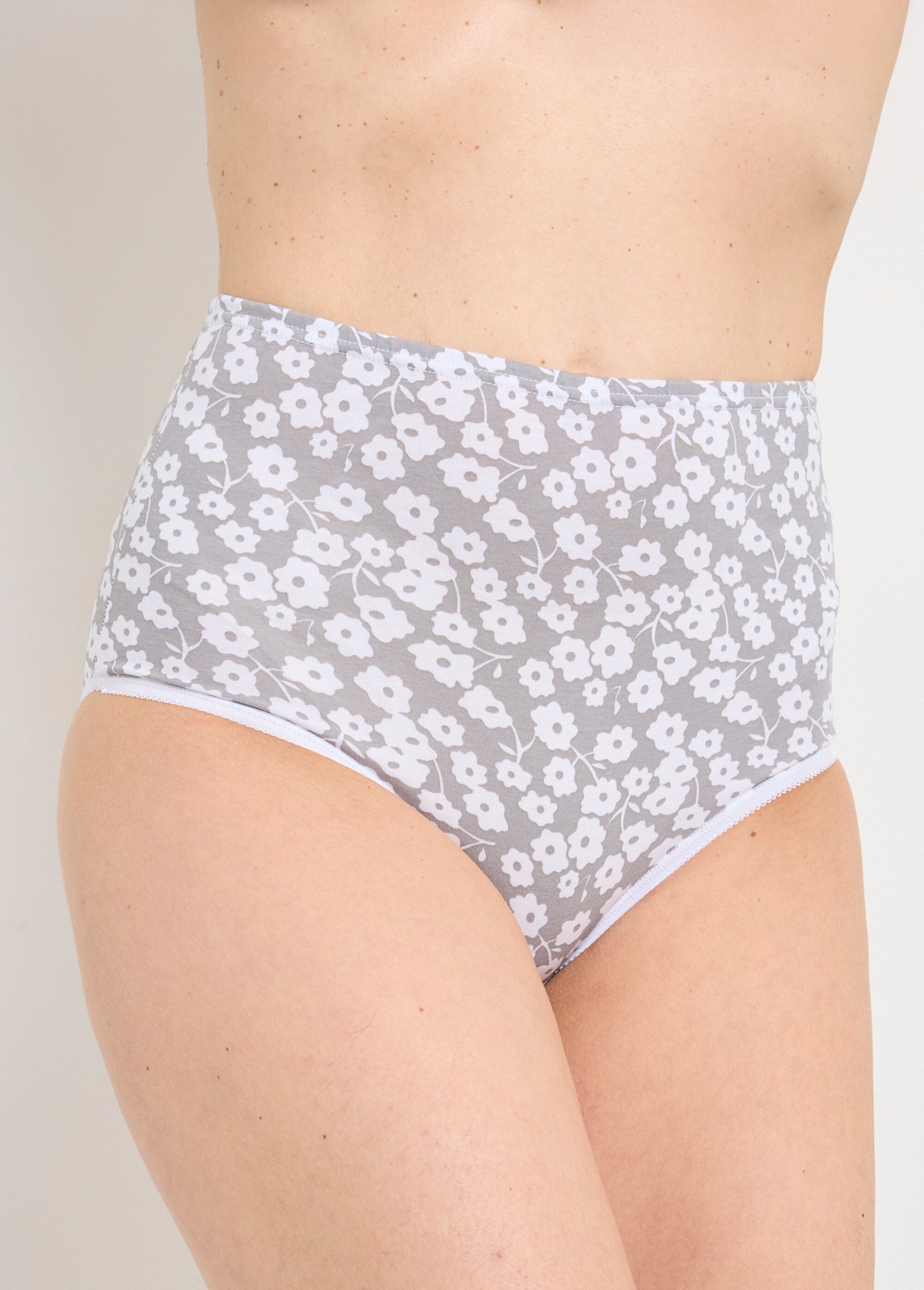 Culotte taille haute imprimée - lot de 4 Femme Gris DECLIC FA1