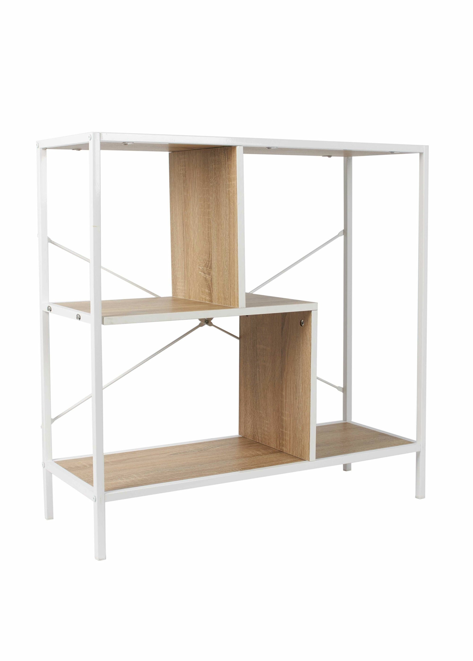 Etagère zigzag 3 niveaux en métal clair