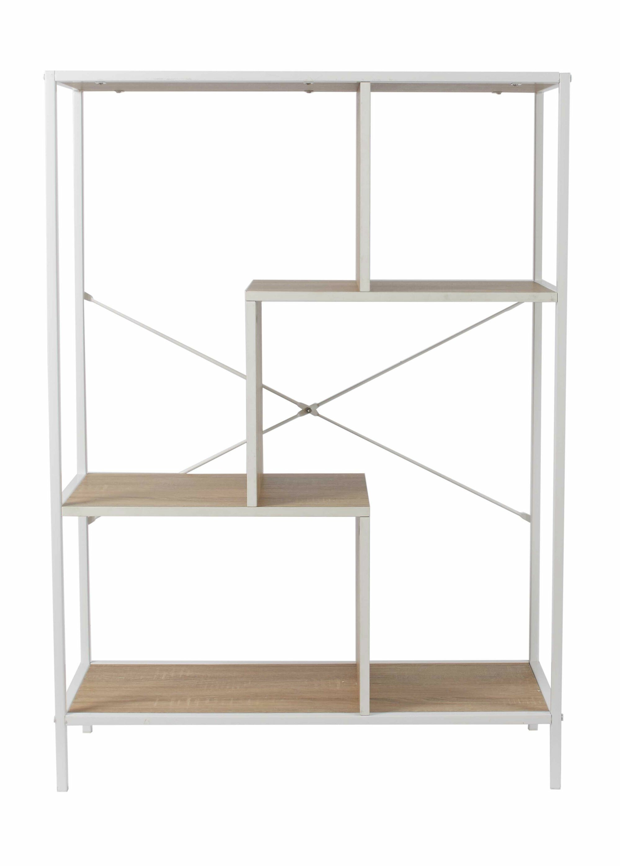 Etagère zigzag 4 niveaux en métal clair