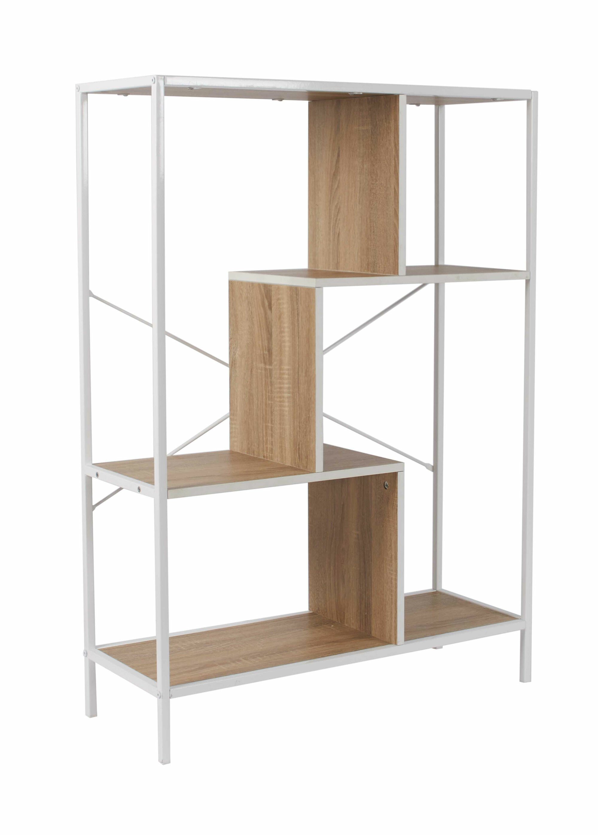 Etagère zigzag 4 niveaux en métal clair