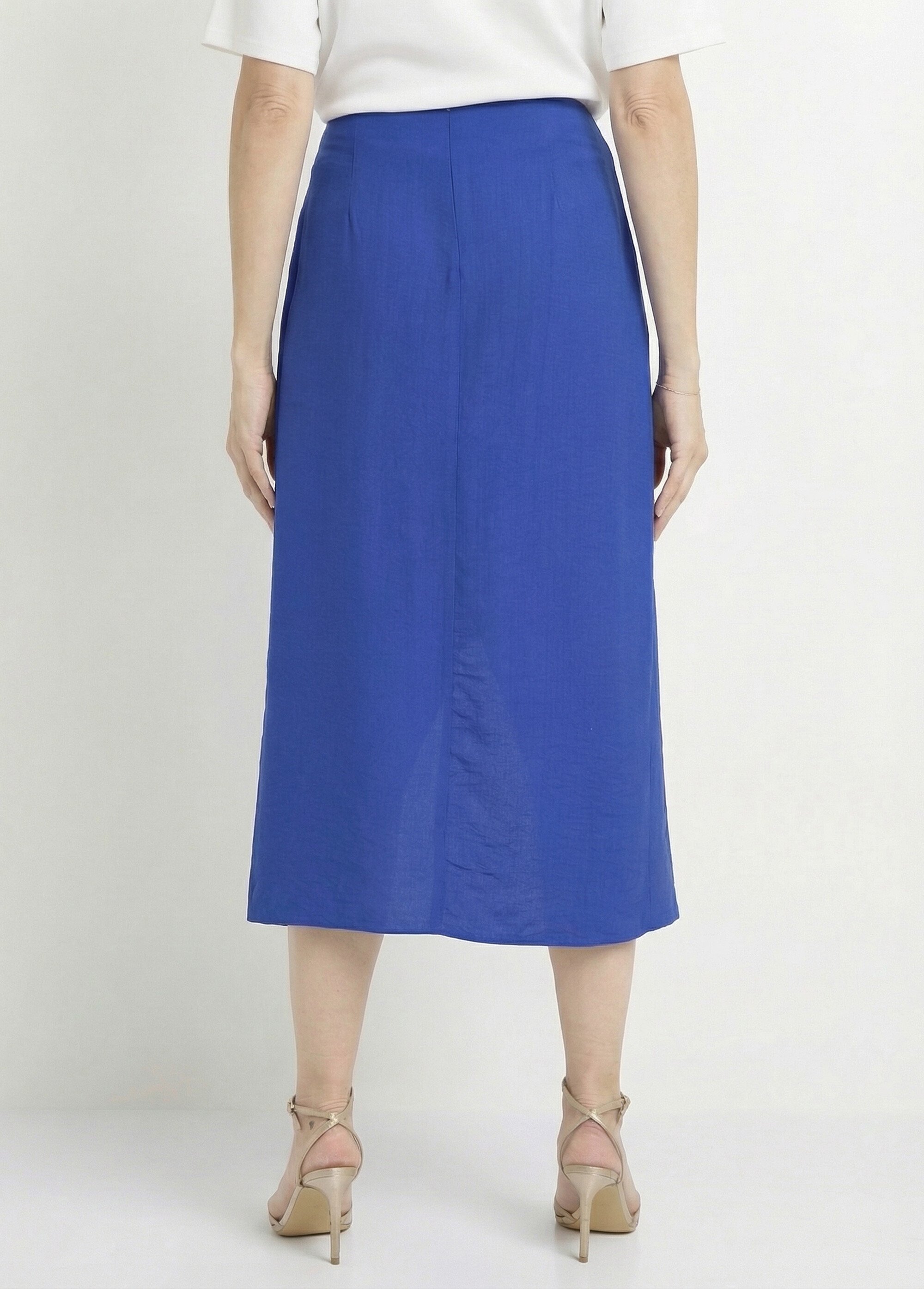 Jupe portefeuille détail métal bijou Femme Bleu IKB-3547 DO1