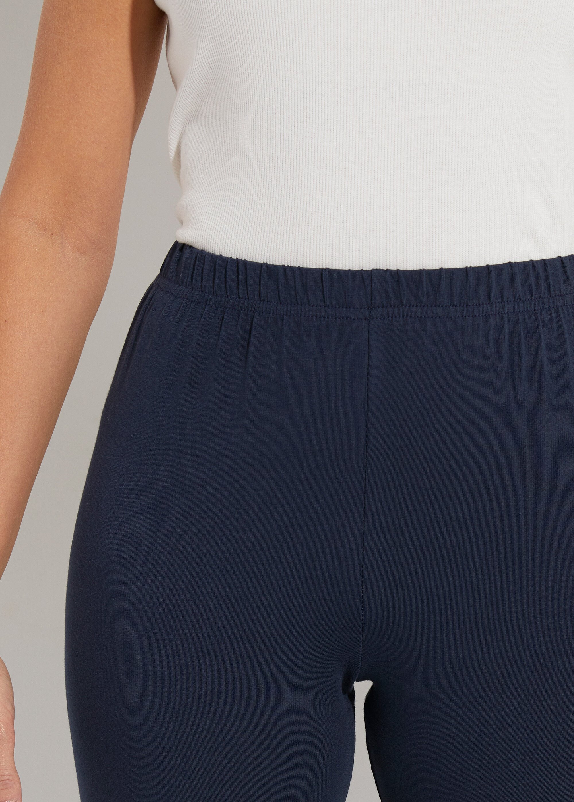 Legging court galon ajouré coton stretch