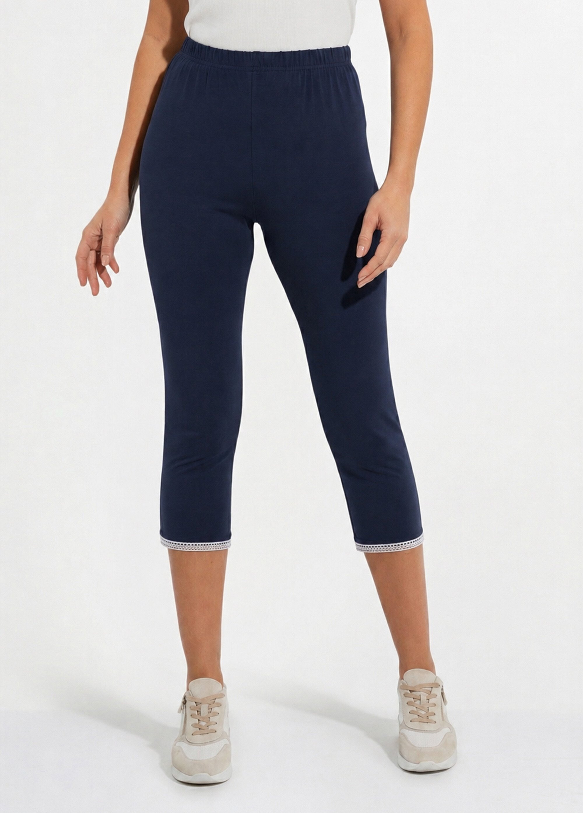 Legging court galon ajouré coton stretch Femme Bleu NUMA FA1
