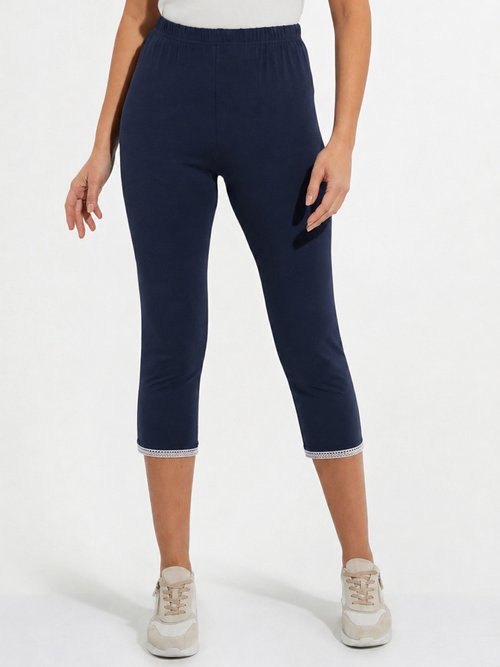 Legging court galon ajouré coton stretch Femme Bleu NUMA FA1