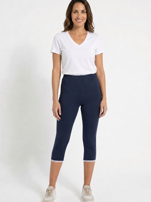 Legging court galon ajouré coton stretch Femme Bleu NUMA SF1