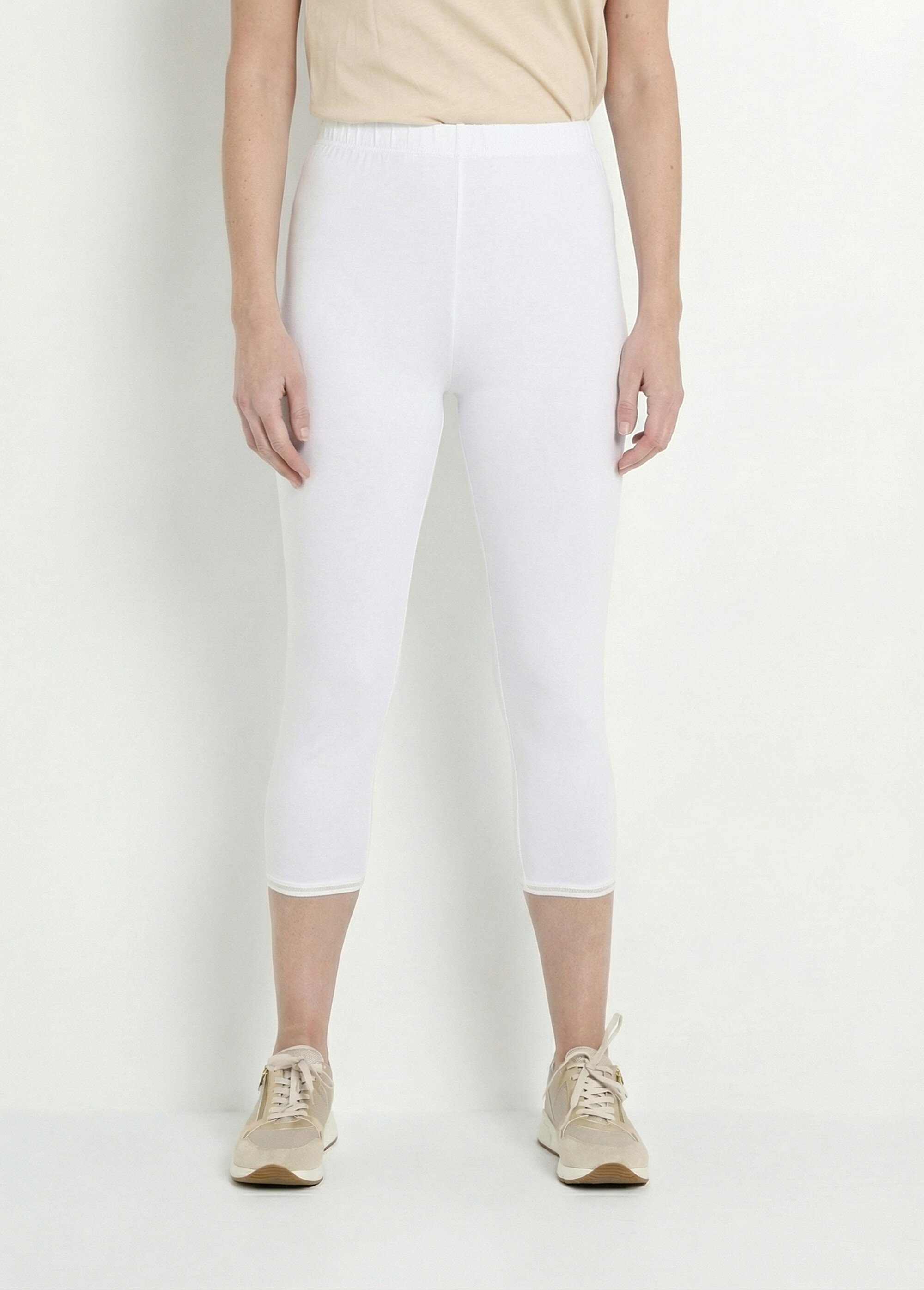 Legging court galon ajouré coton stretch Femme Blanc NUMA FA1