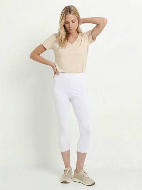 Legging court galon ajouré coton stretch Femme Blanc NUMA MV1