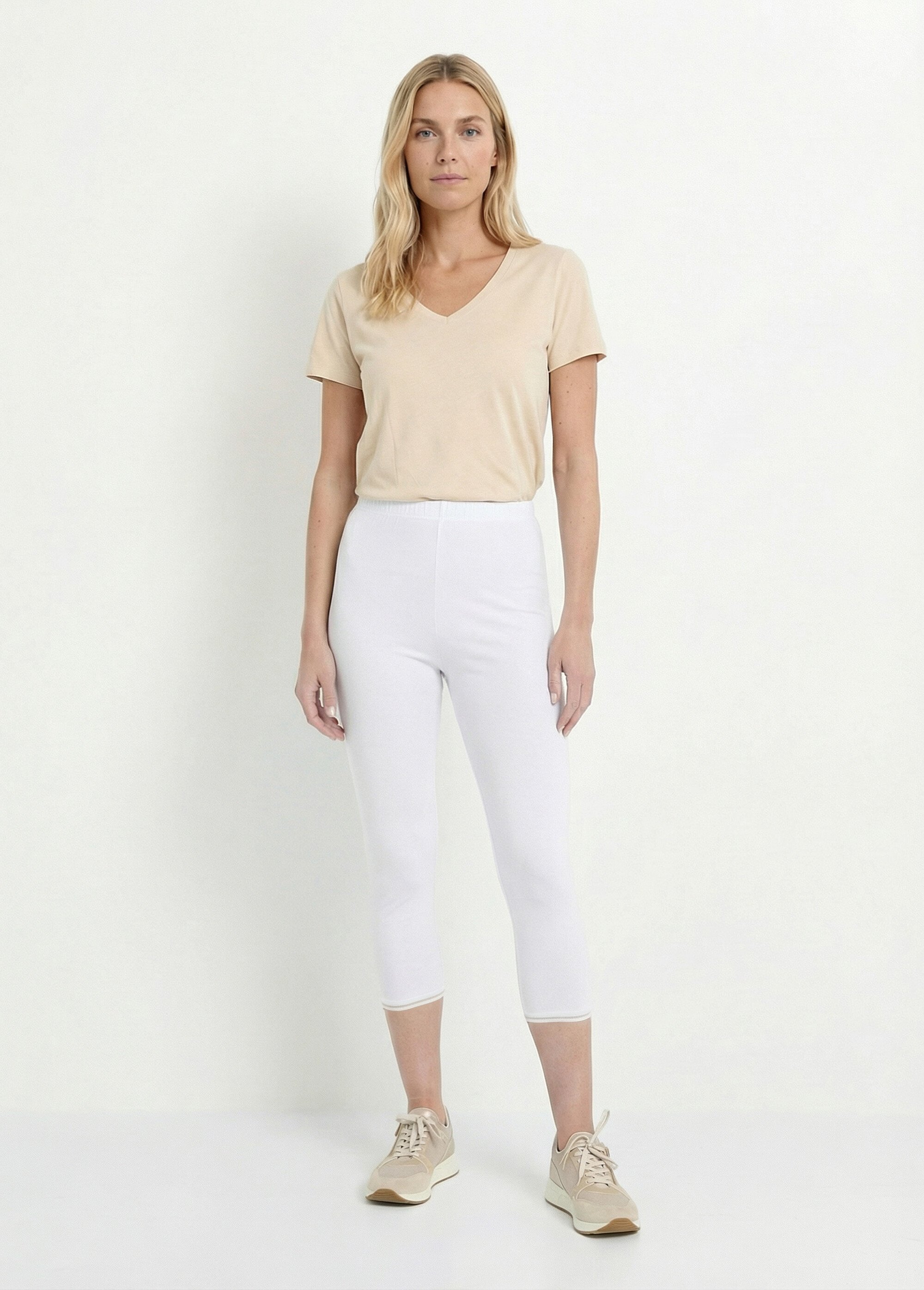 Legging court galon ajouré coton stretch Femme Blanc NUMA SI1