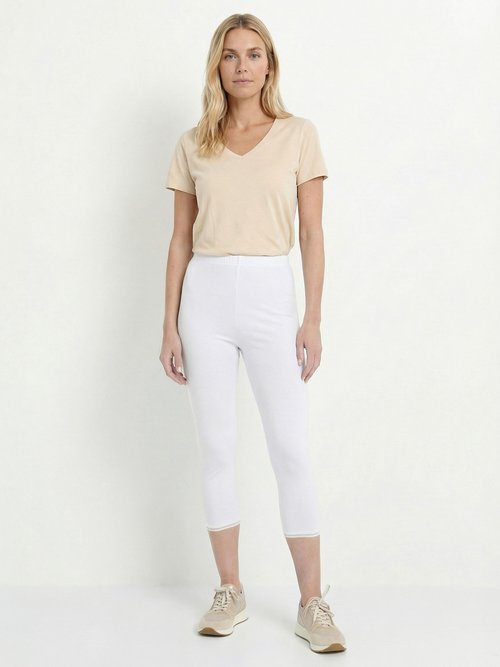 Legging court galon ajouré coton stretch Femme Blanc NUMA SI1