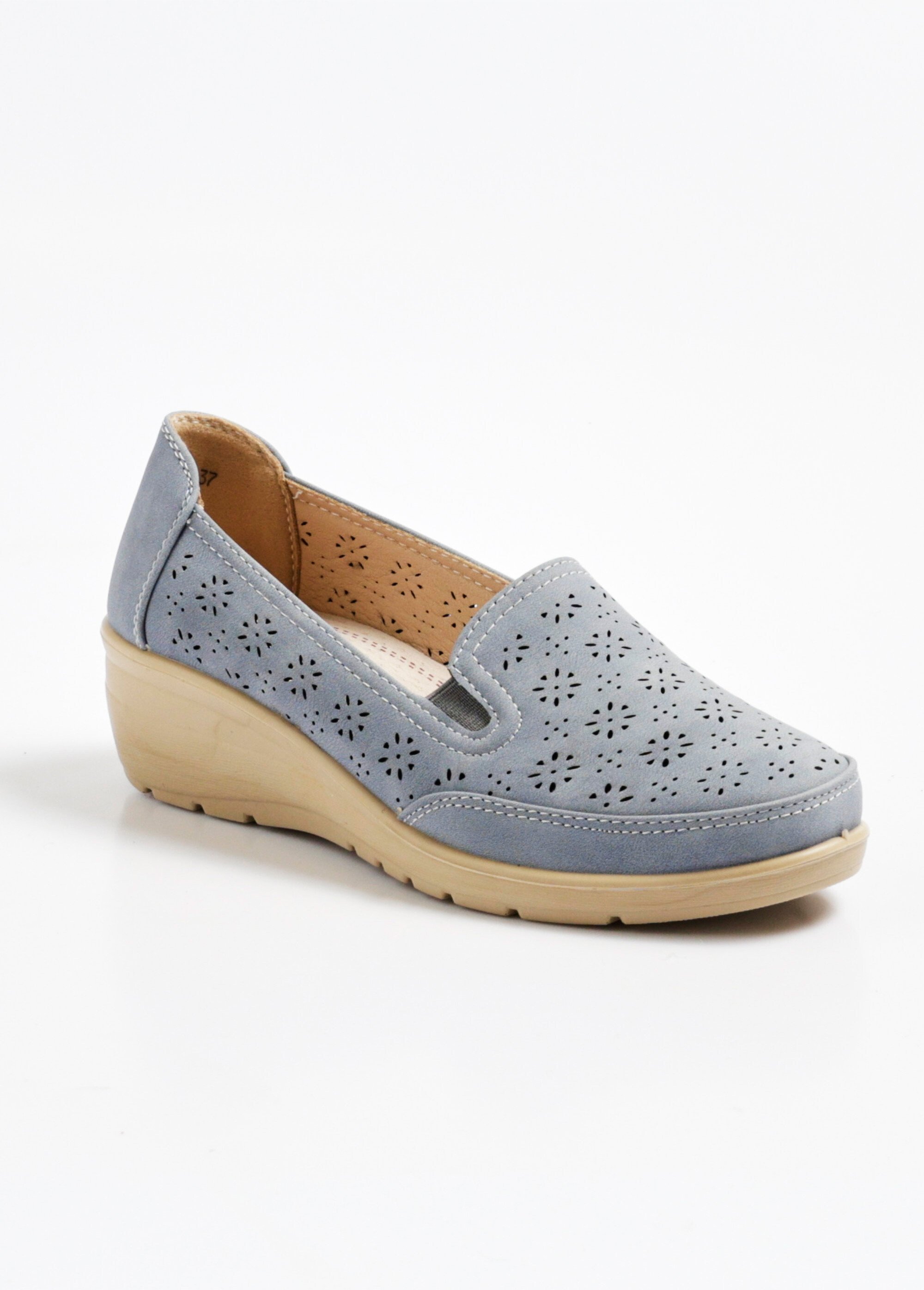 Mocassin ajouré confort élastiques côtés
