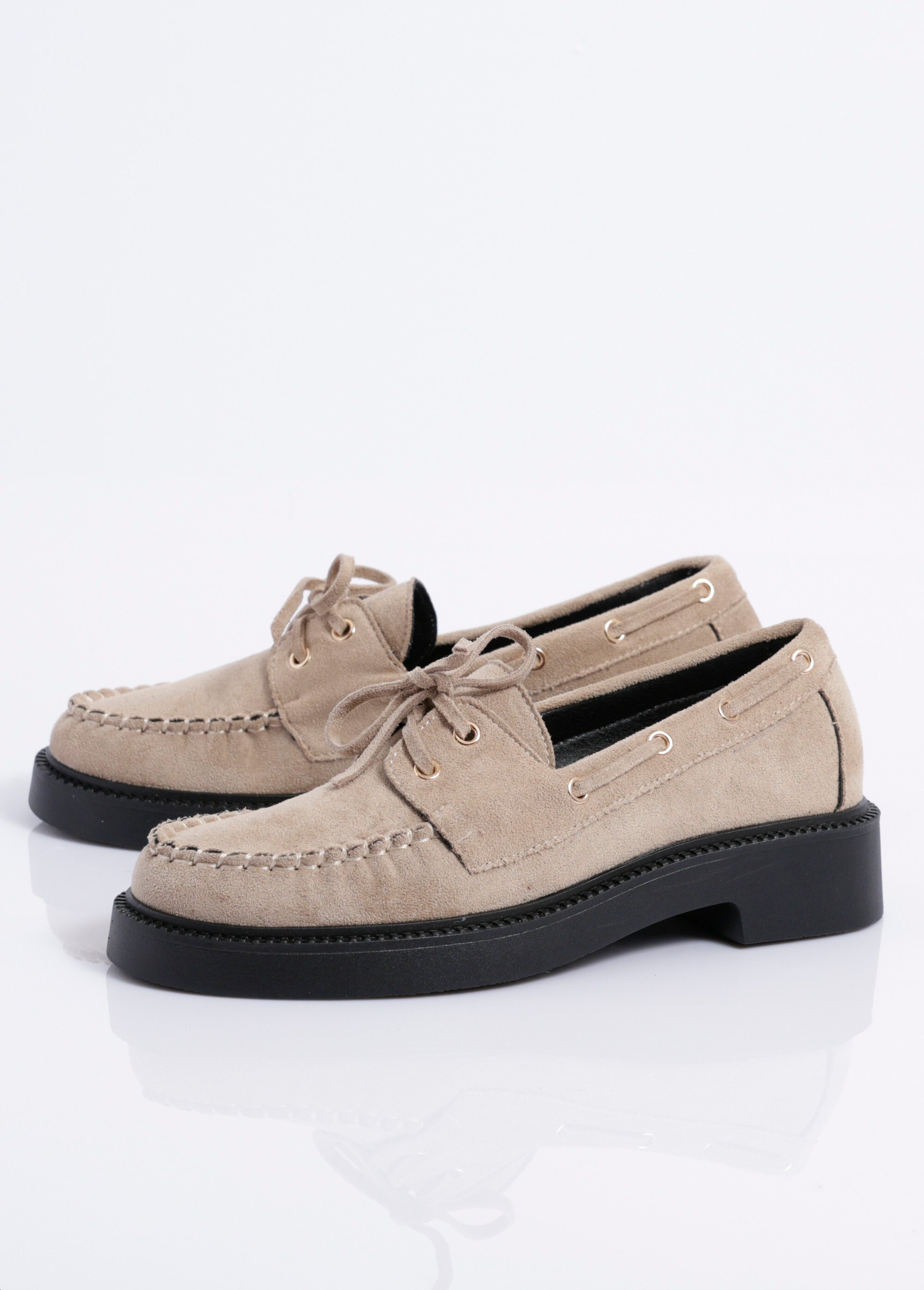 Mocassins tendance avec semelle épaisse Femme Beige COVGQ8-062 DE1