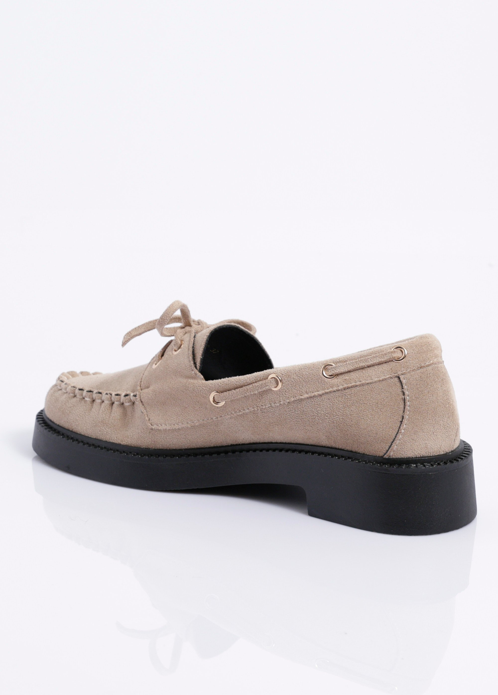 Mocassins tendance avec semelle épaisse Femme Beige COVGQ8-062 DO1