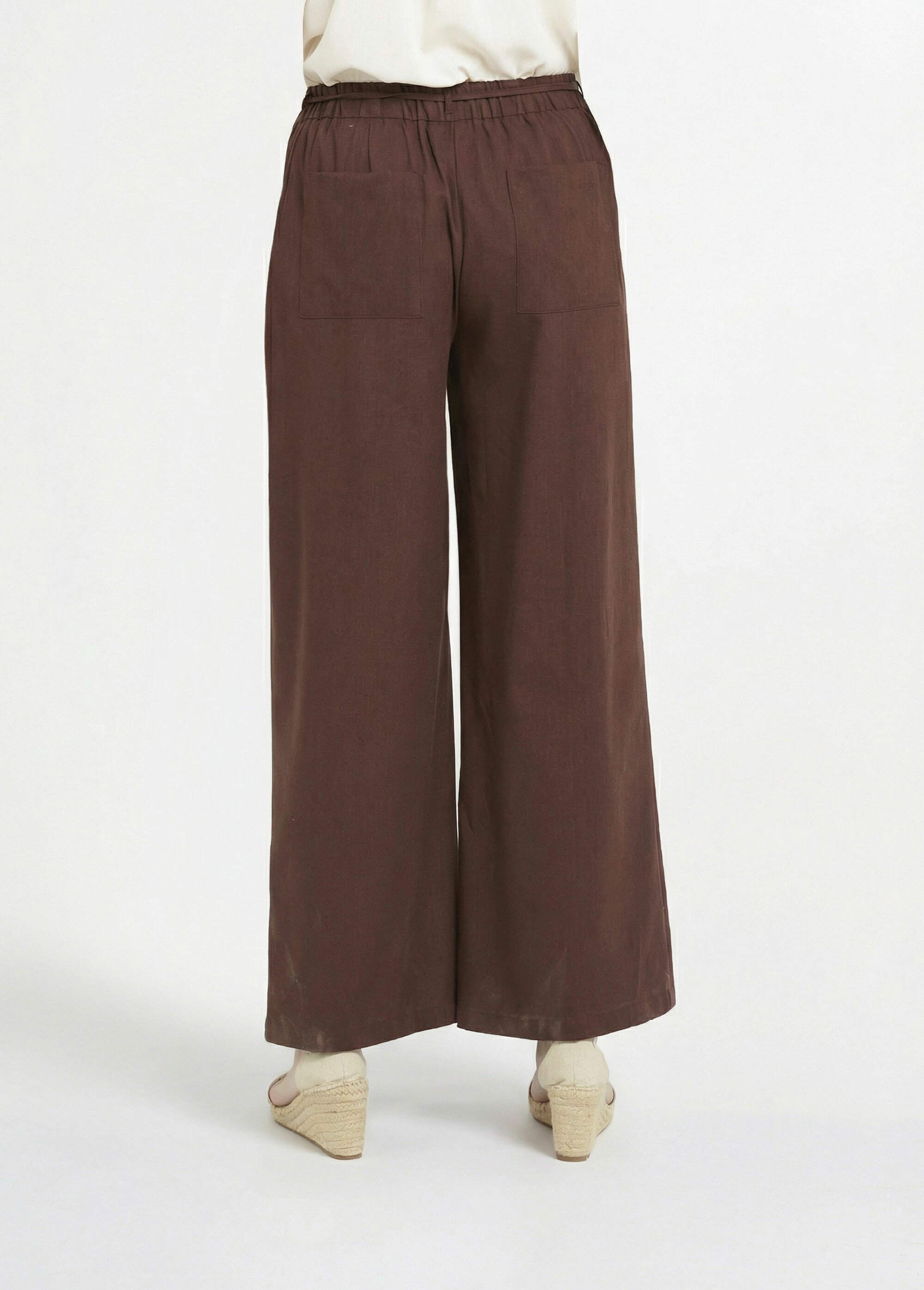 Pantalon large avec lin, style ethnique