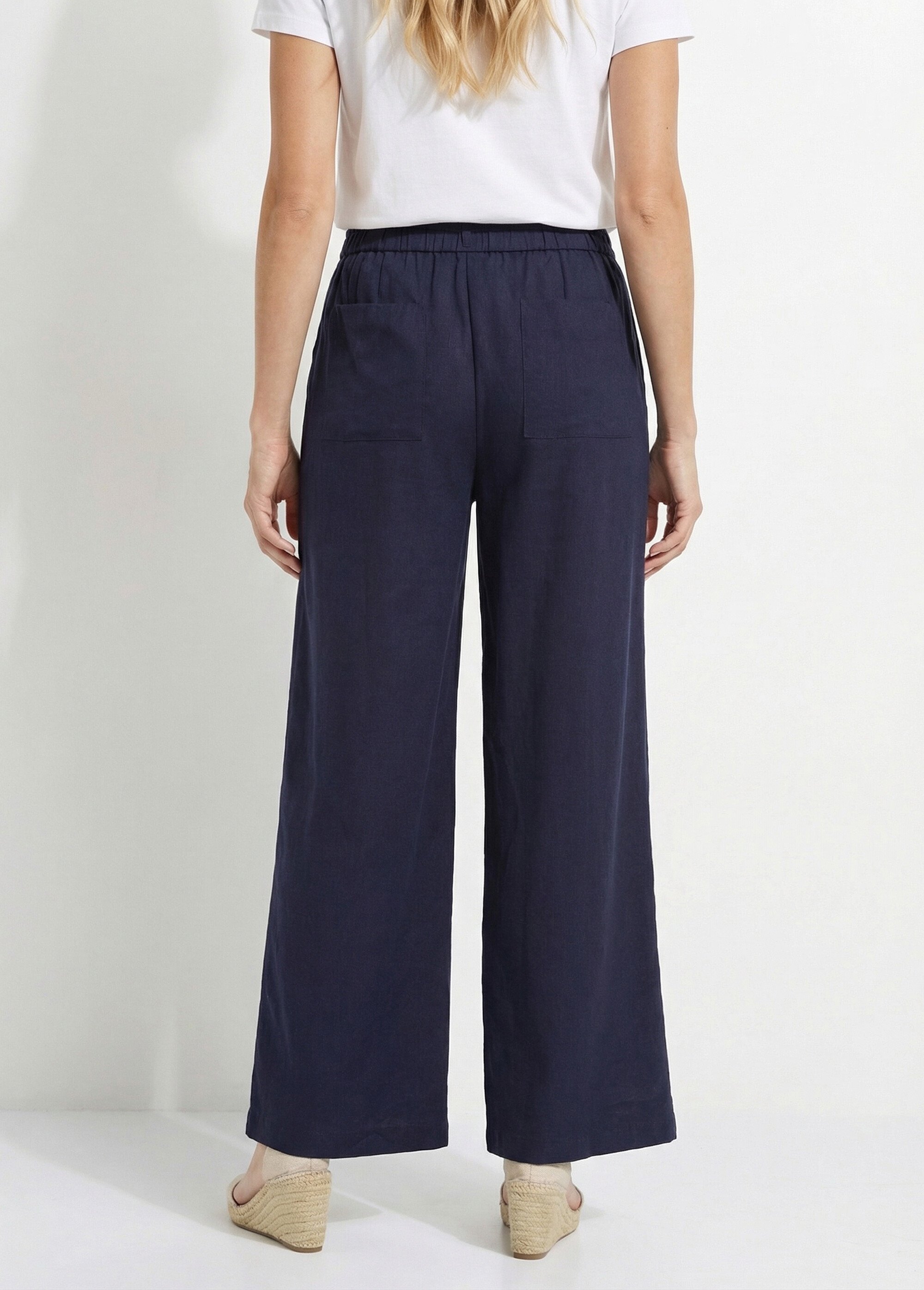 Pantalon large avec lin, style ethnique