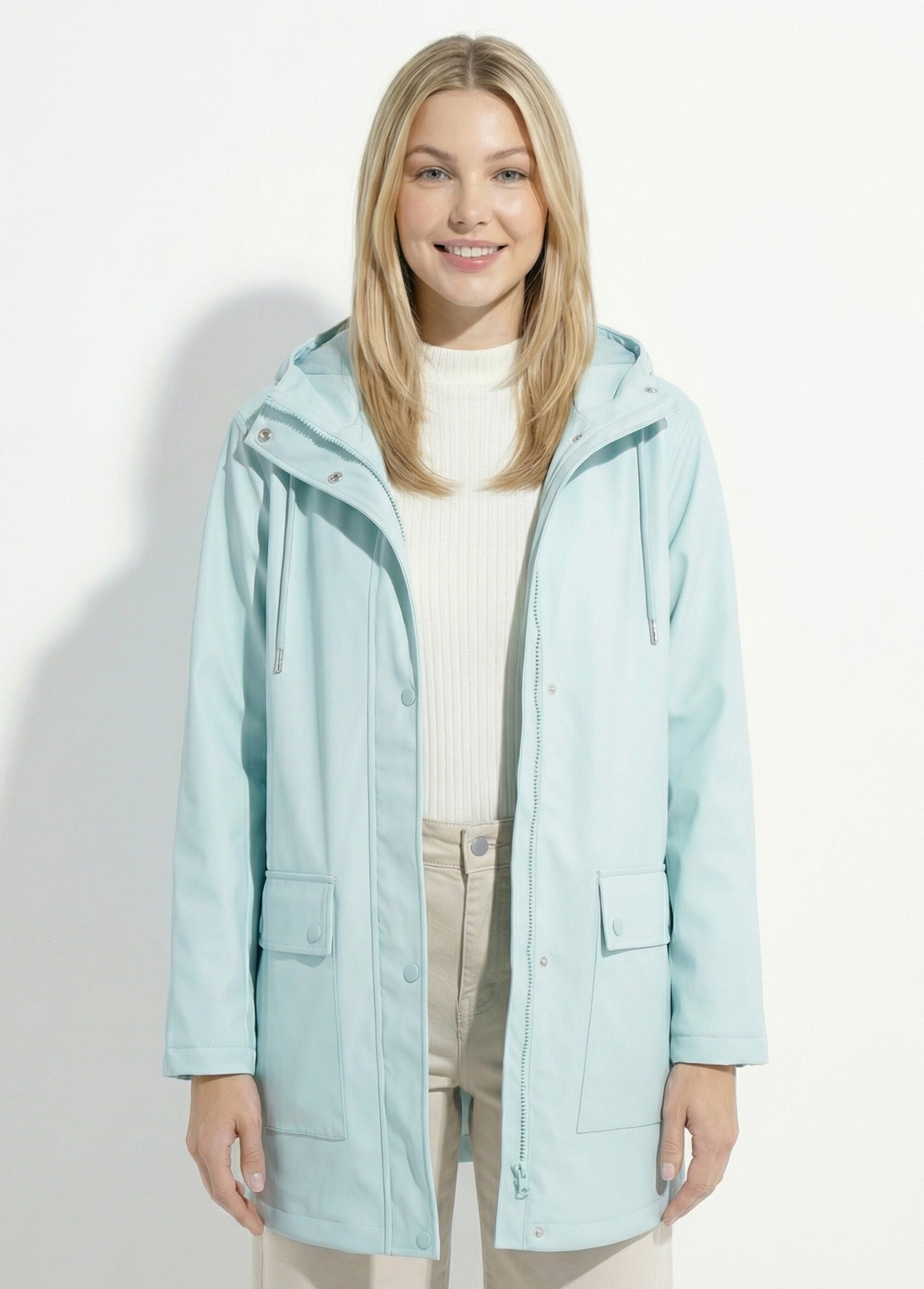 Parka à capuche zippée pressionnée déperlante Femme OPALINE TALOU FA1