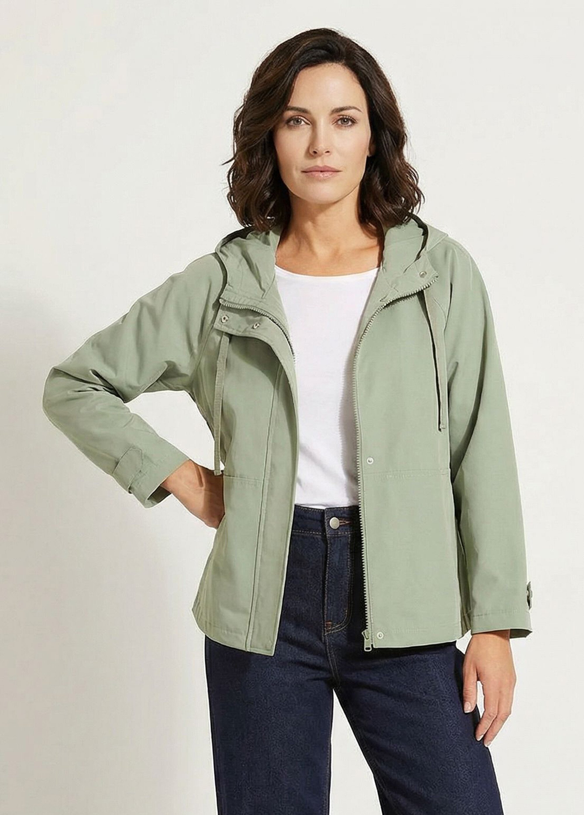 Parka courte légère déperlante Femme Vert TIYA FA1