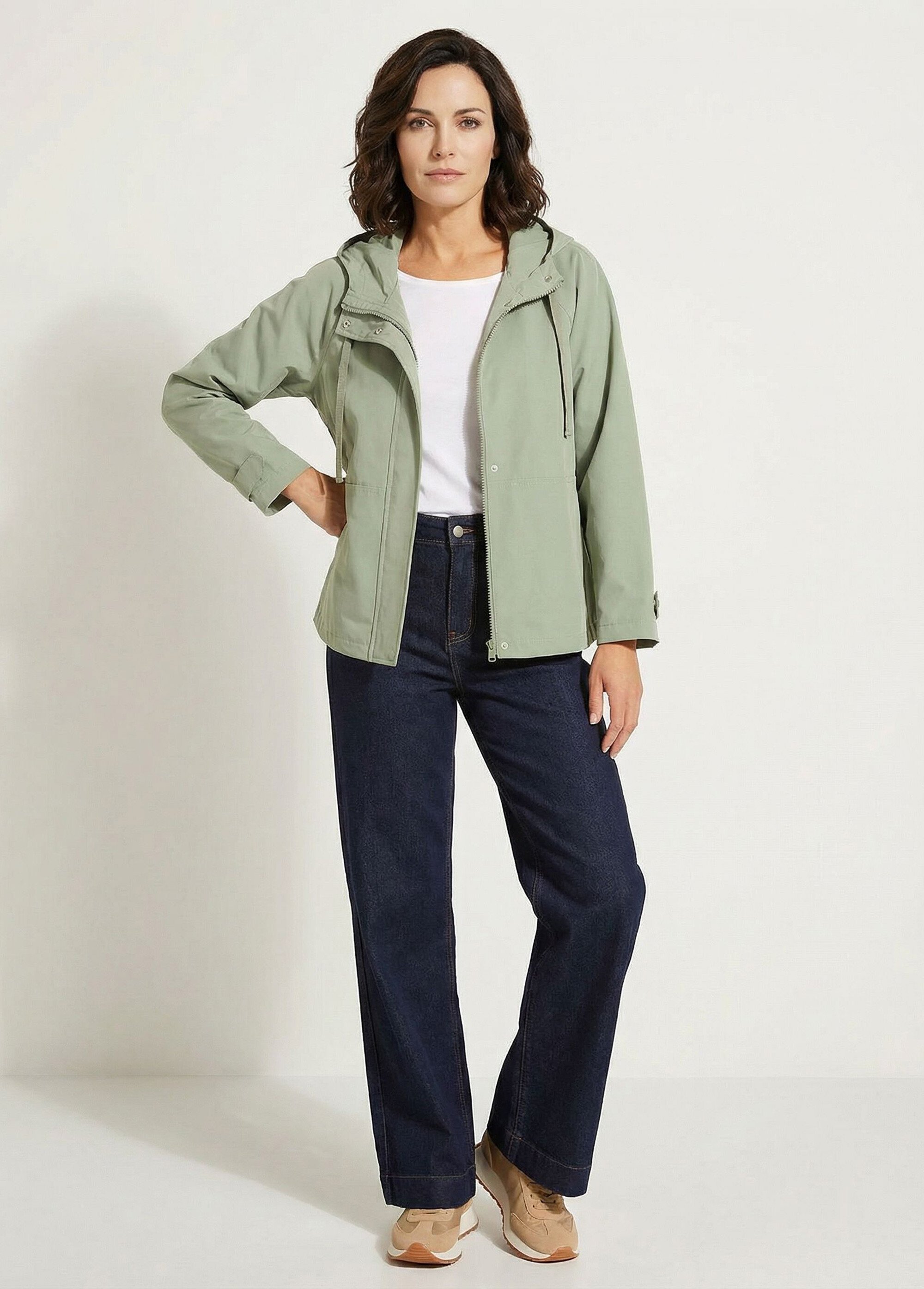 Parka courte légère déperlante Femme Vert TIYA SF1