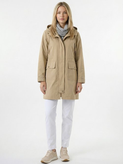 Parka zippée pressionnée à capuche déperlante Femme Beige TISON SF1