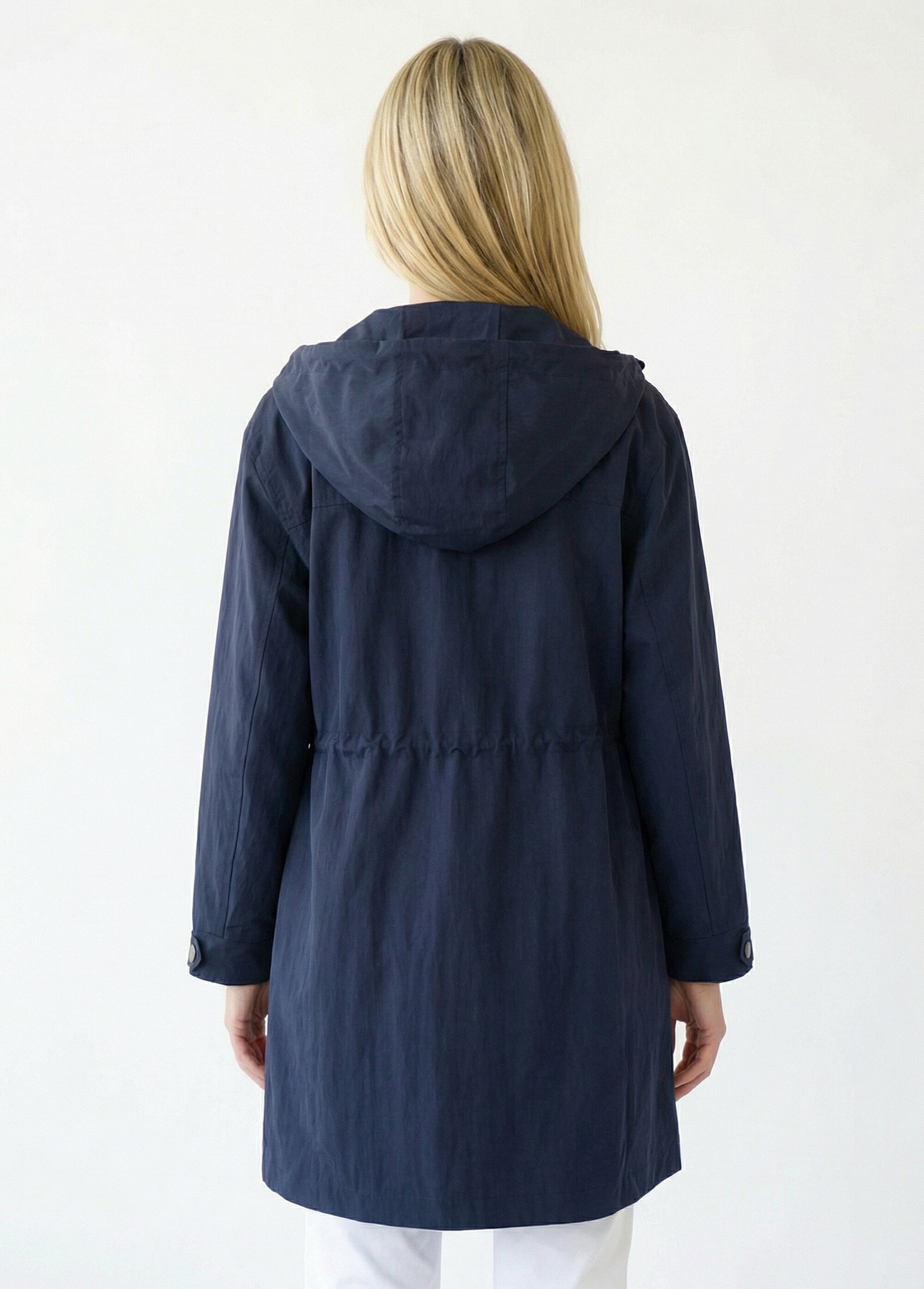 Parka zippée pressionnée à capuche déperlante