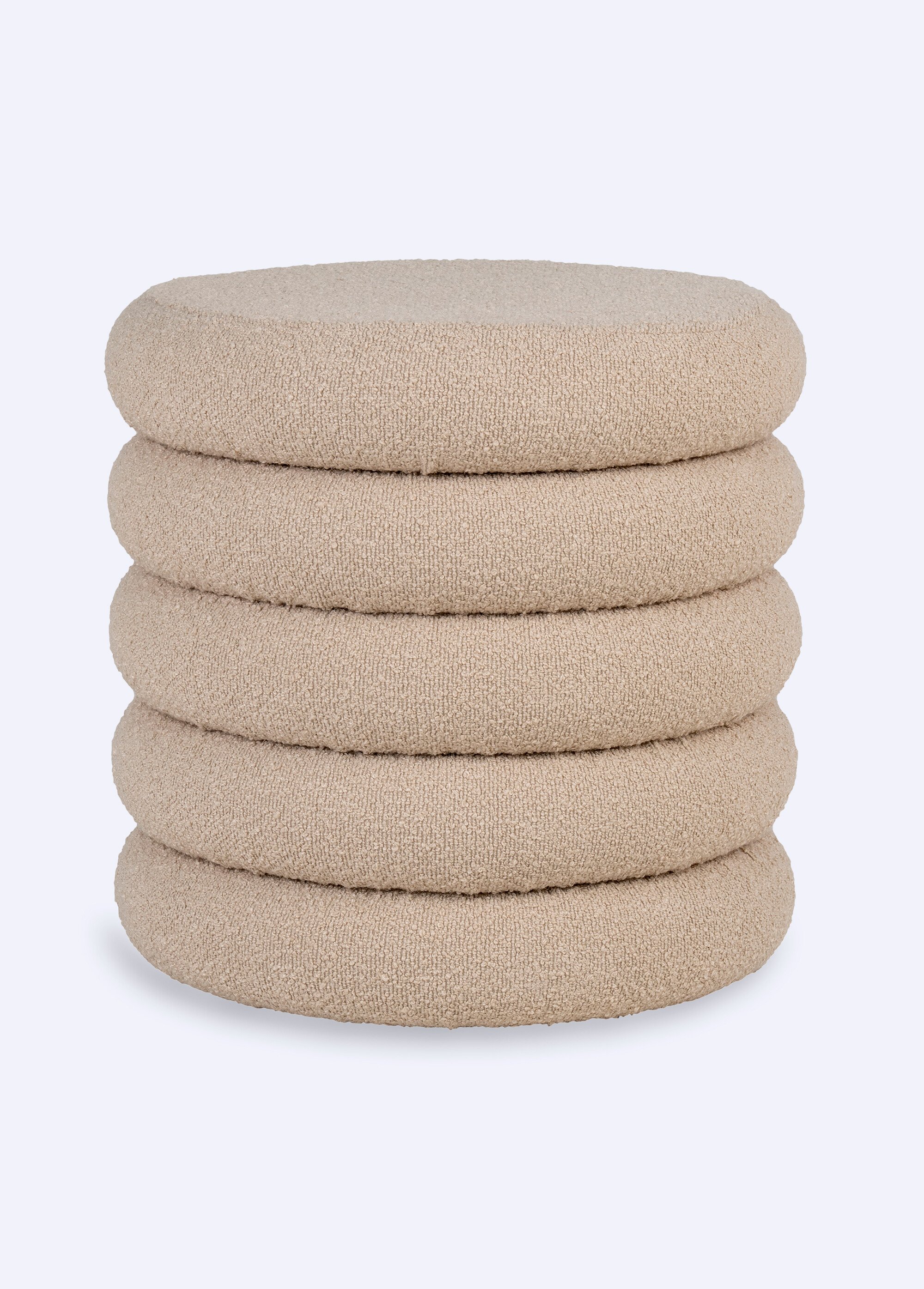 Pouf de rangement en bouclette fantaisie