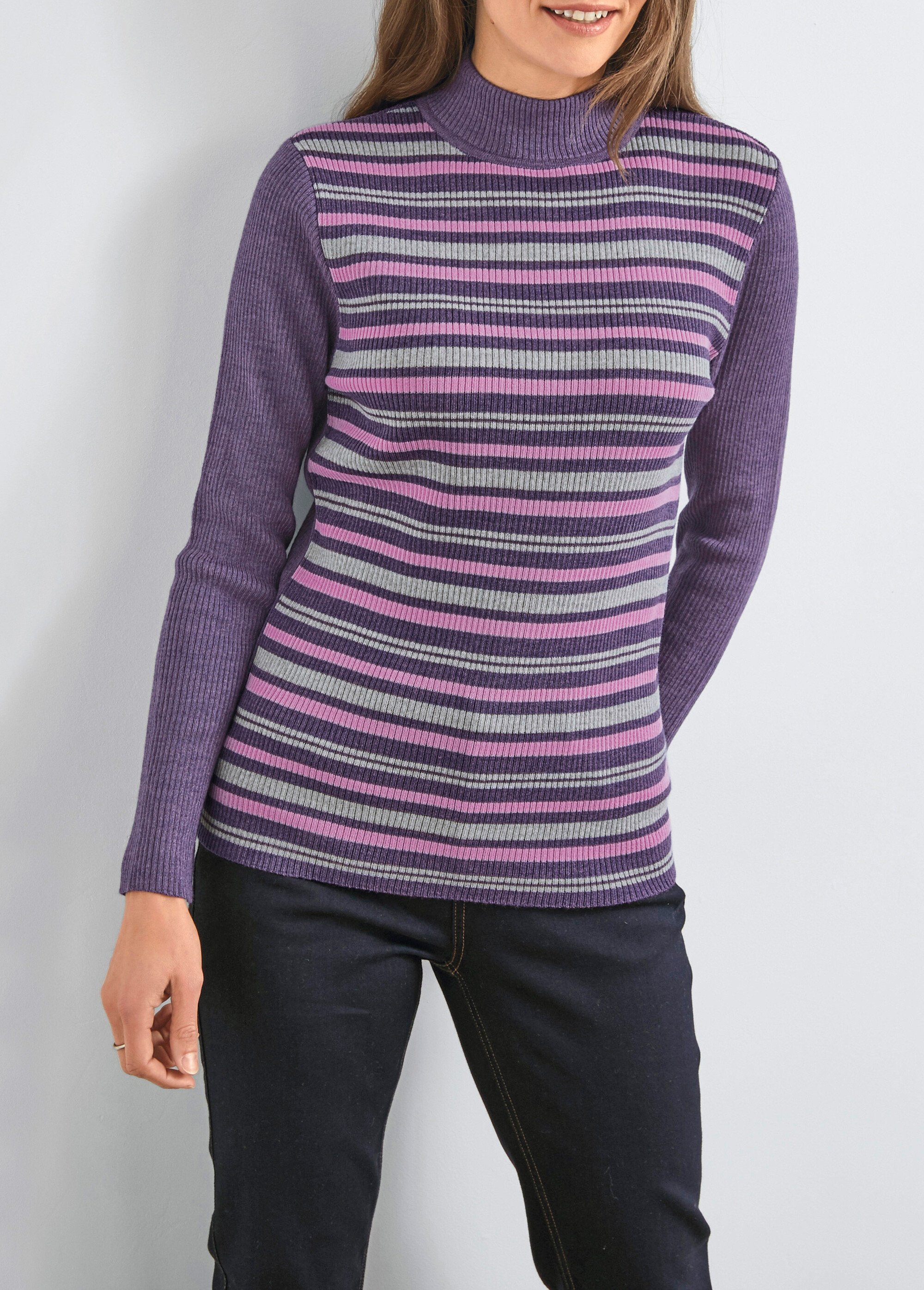 Pull col montant avec laine mérinos