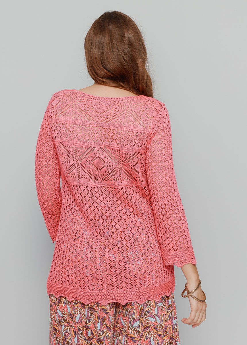 Pull maille ajourée effet crochet