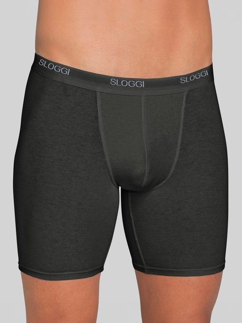 Boxers longs fermés, ceinture élastiquée Homme Noir IDOP-3 FA1
