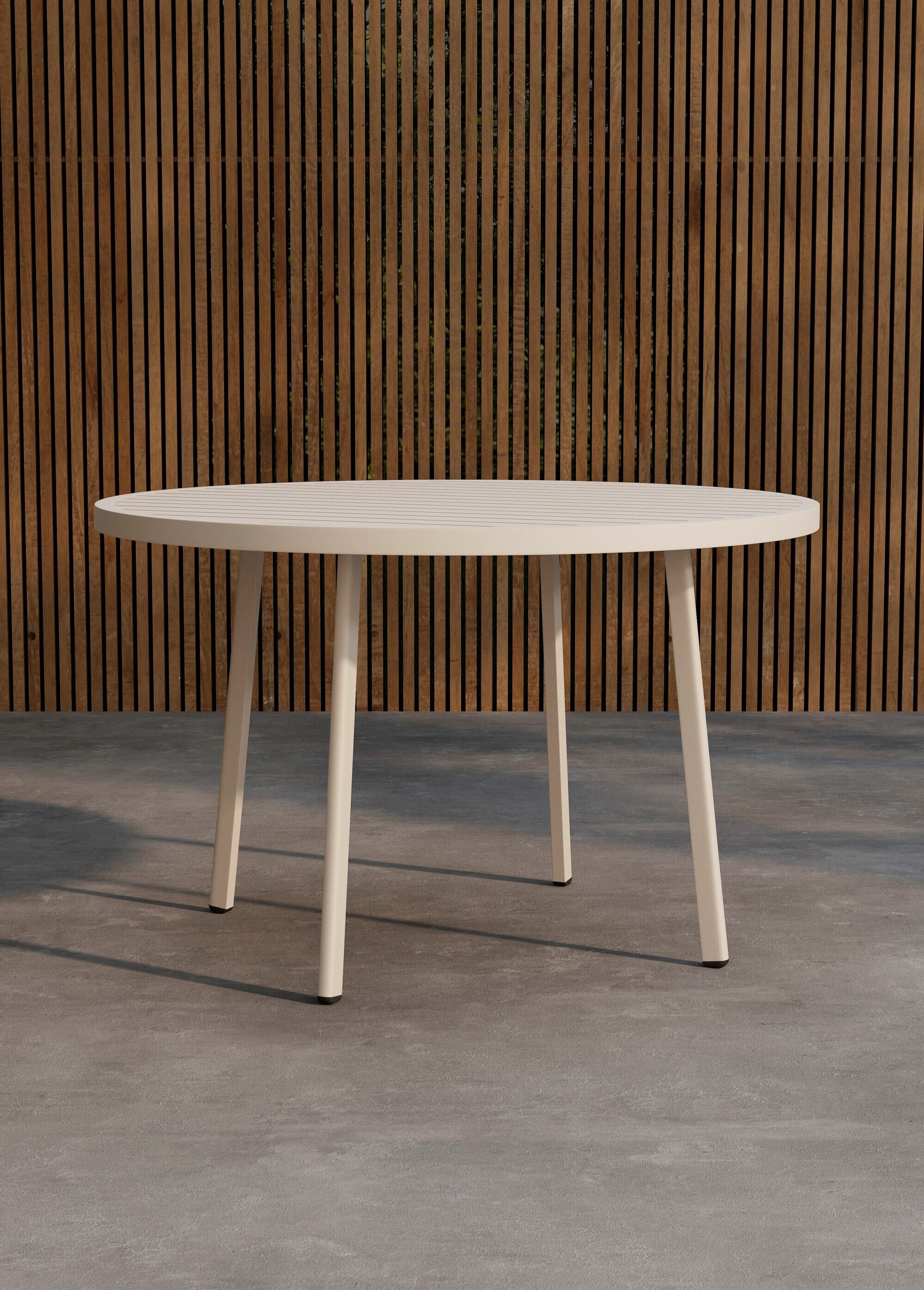 Table de jardin alu rainuré, diam 120cm BEIGE VEN-9881-222 SI1