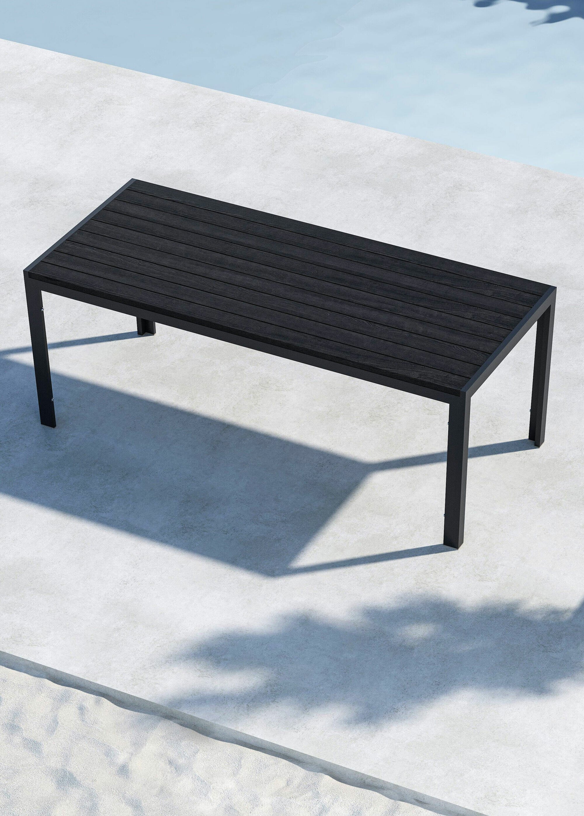 Table outdoor rectangle aluminium, 205cm NOIR VEN-9810-100 SI1