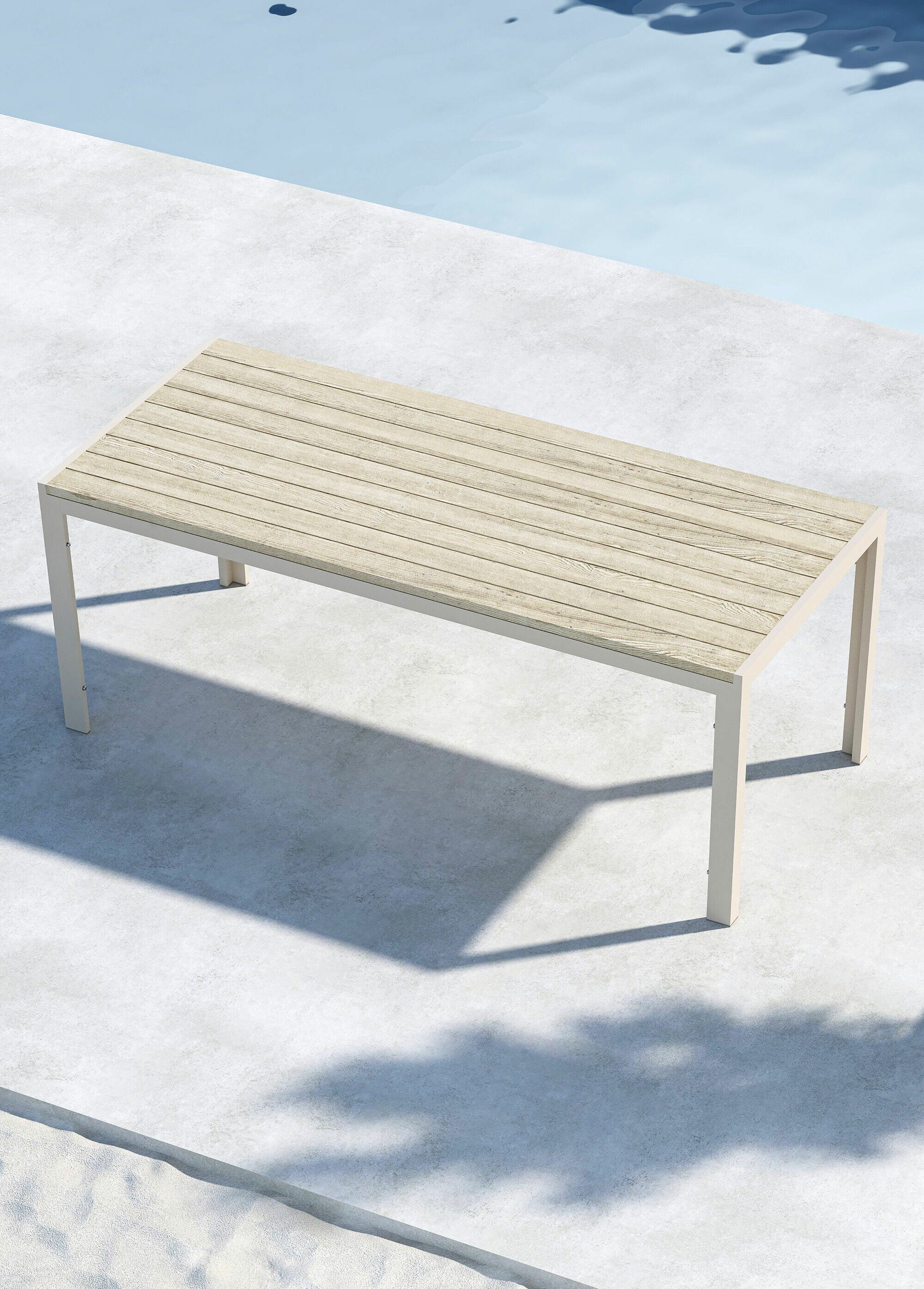 Table outdoor rectangle aluminium, 205cm BEIGE VEN-9810-100 SI1