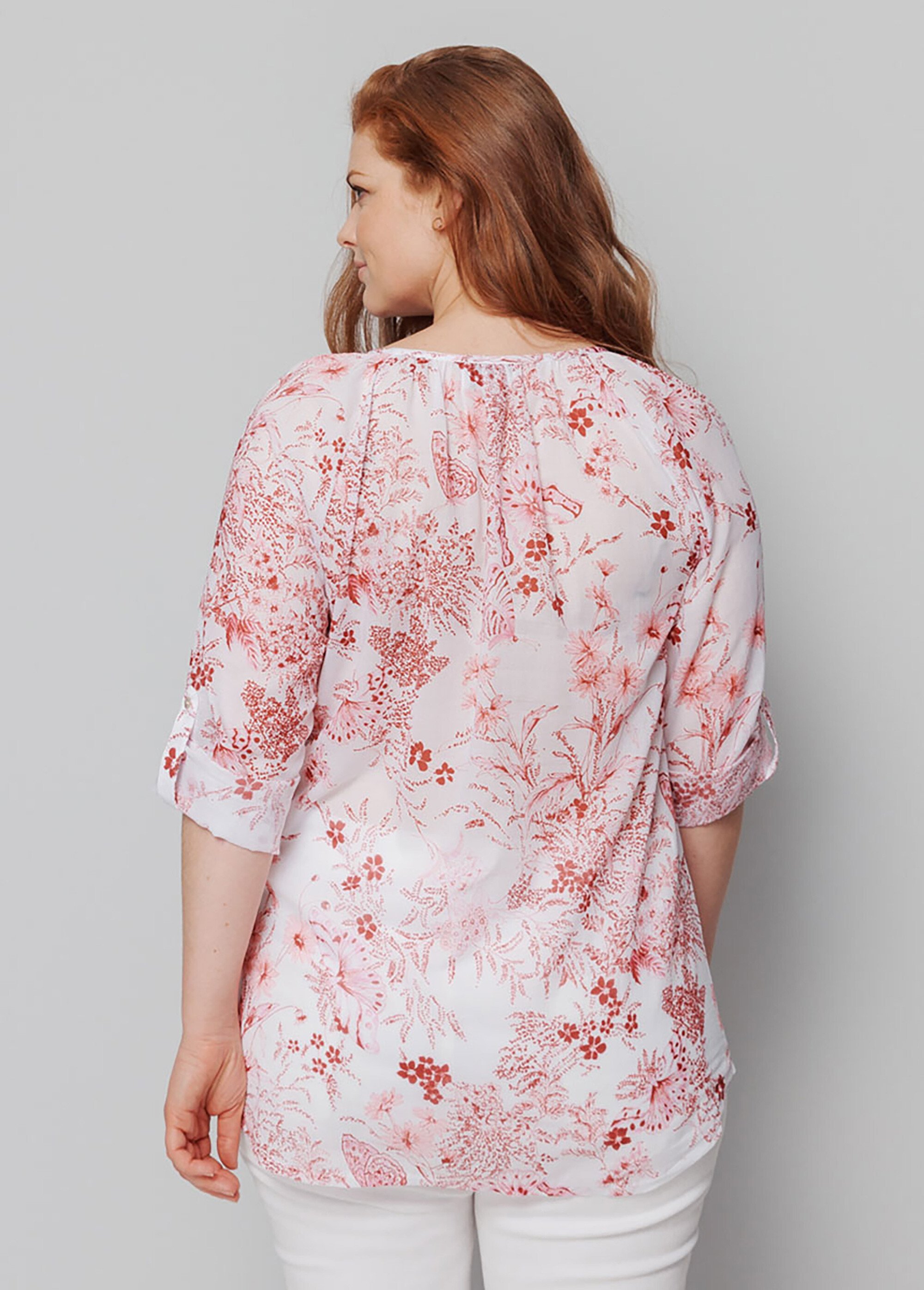 Tunique boutonnée ample voile imprimé