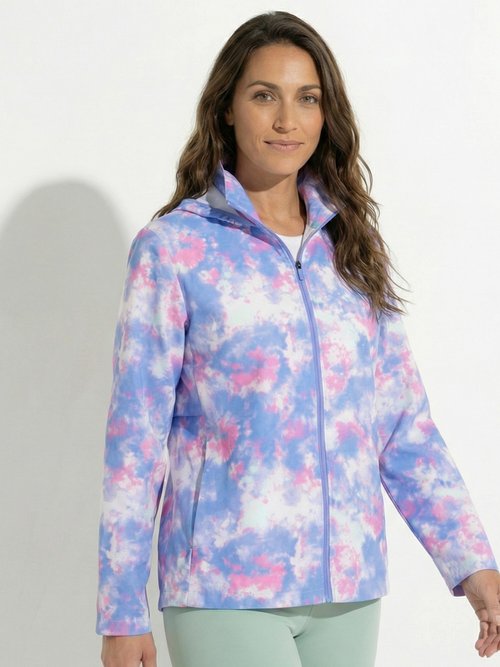 Veste coupe-vent zippée à capuche Femme Bleu TARIA FA1