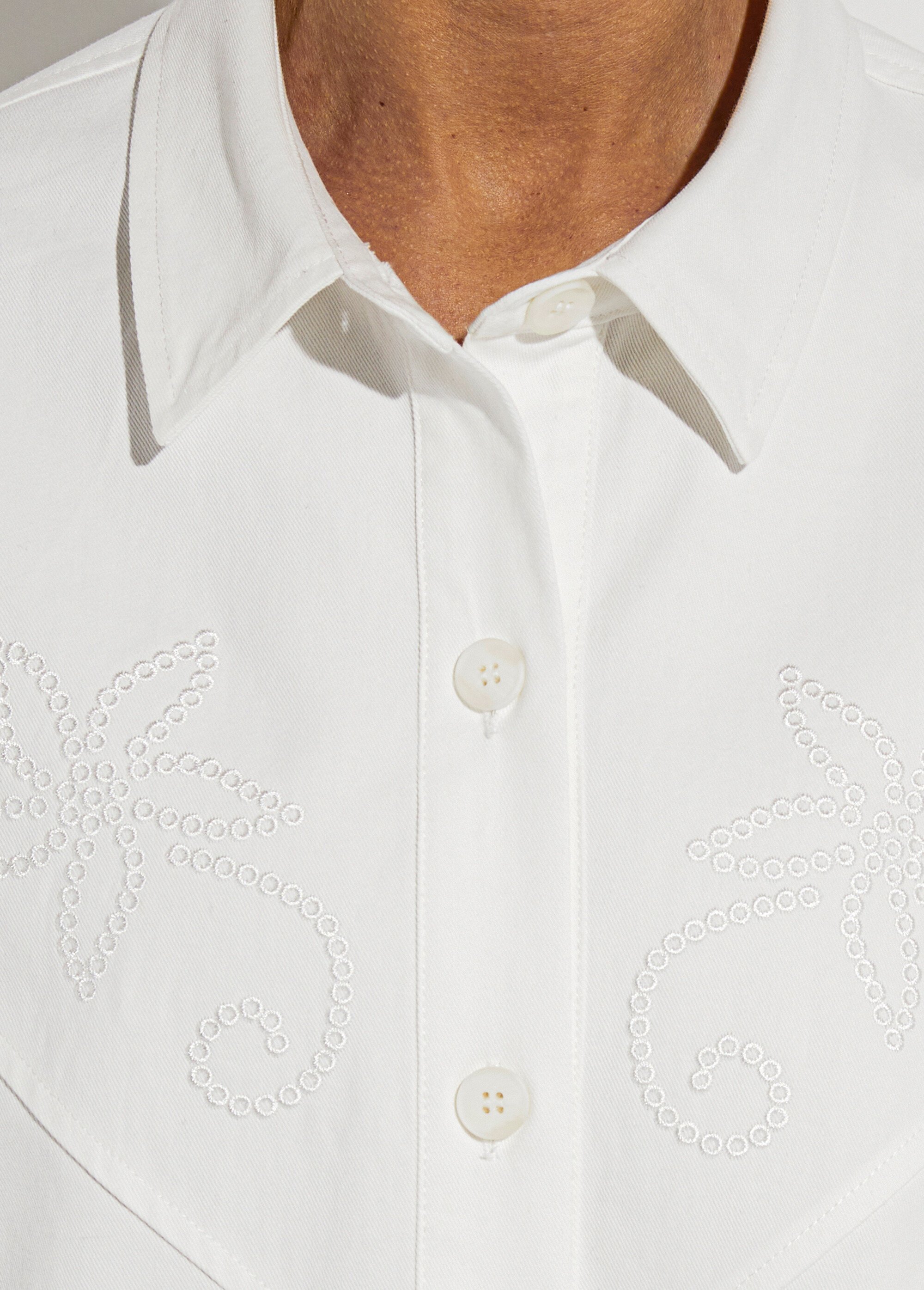 Veste surchemise coton broderie anglaise Femme Blanc TESCO DE1