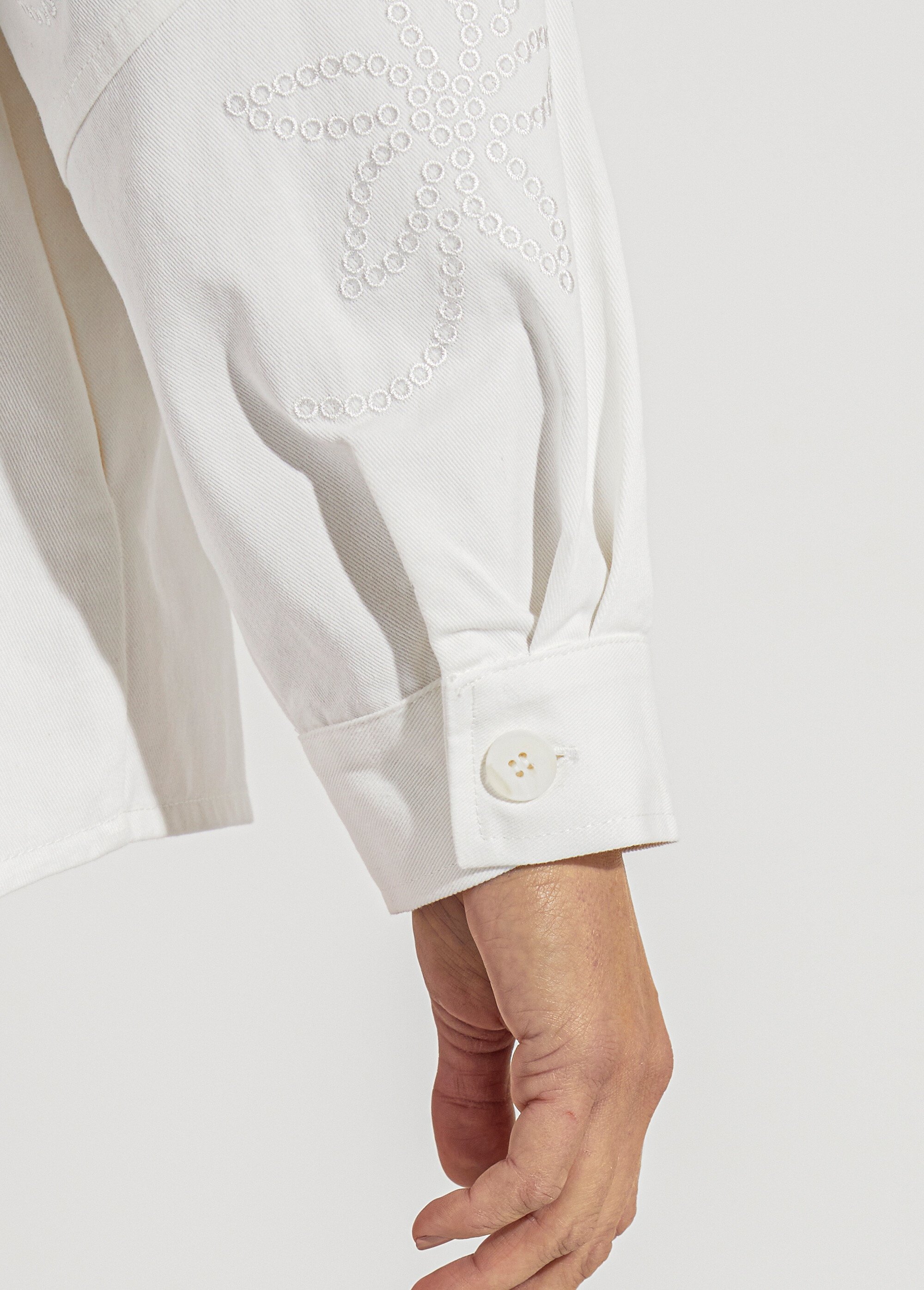 Veste surchemise coton broderie anglaise Femme Blanc TESCO DE2